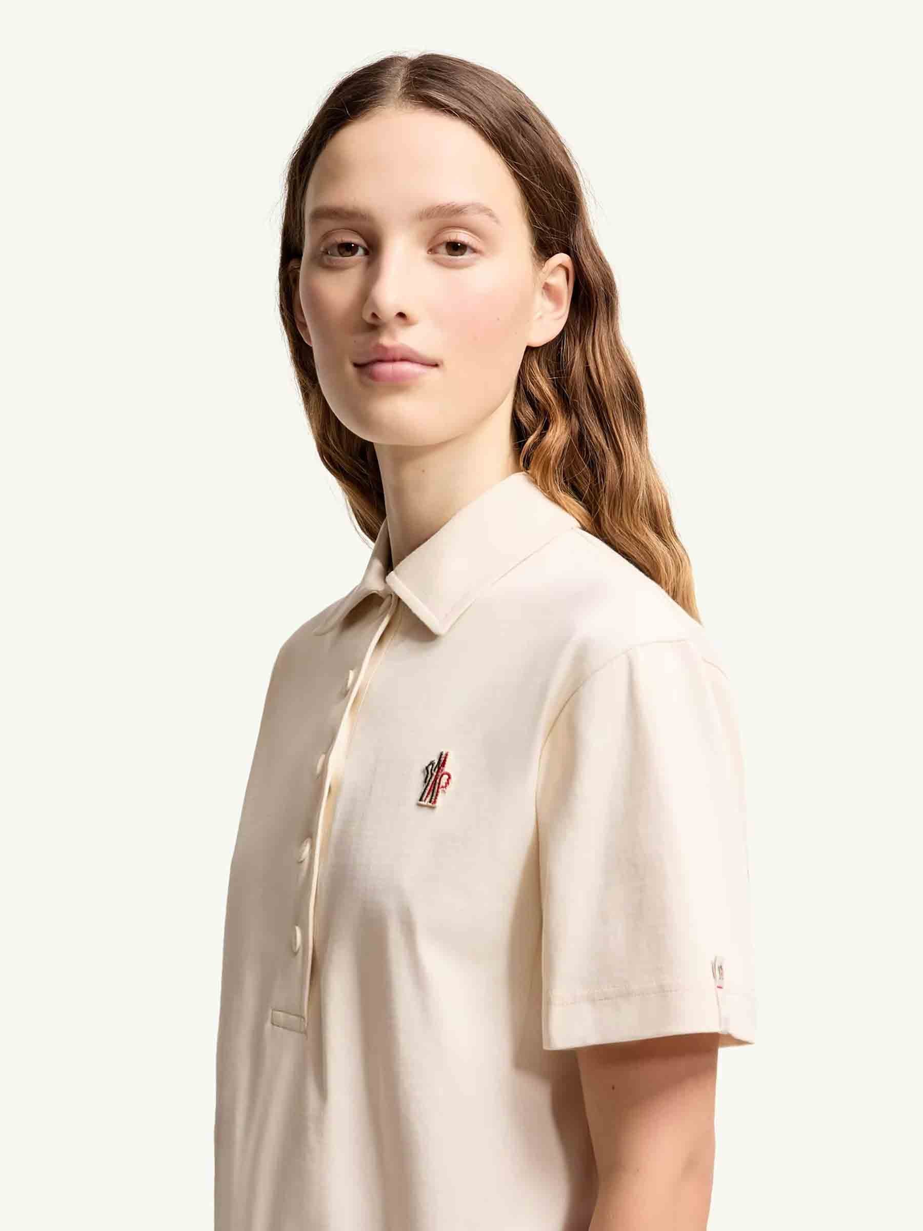 Cotton Polo Shirt With Logo Patch Moncler – Гарантія оригінальності – детальний вид