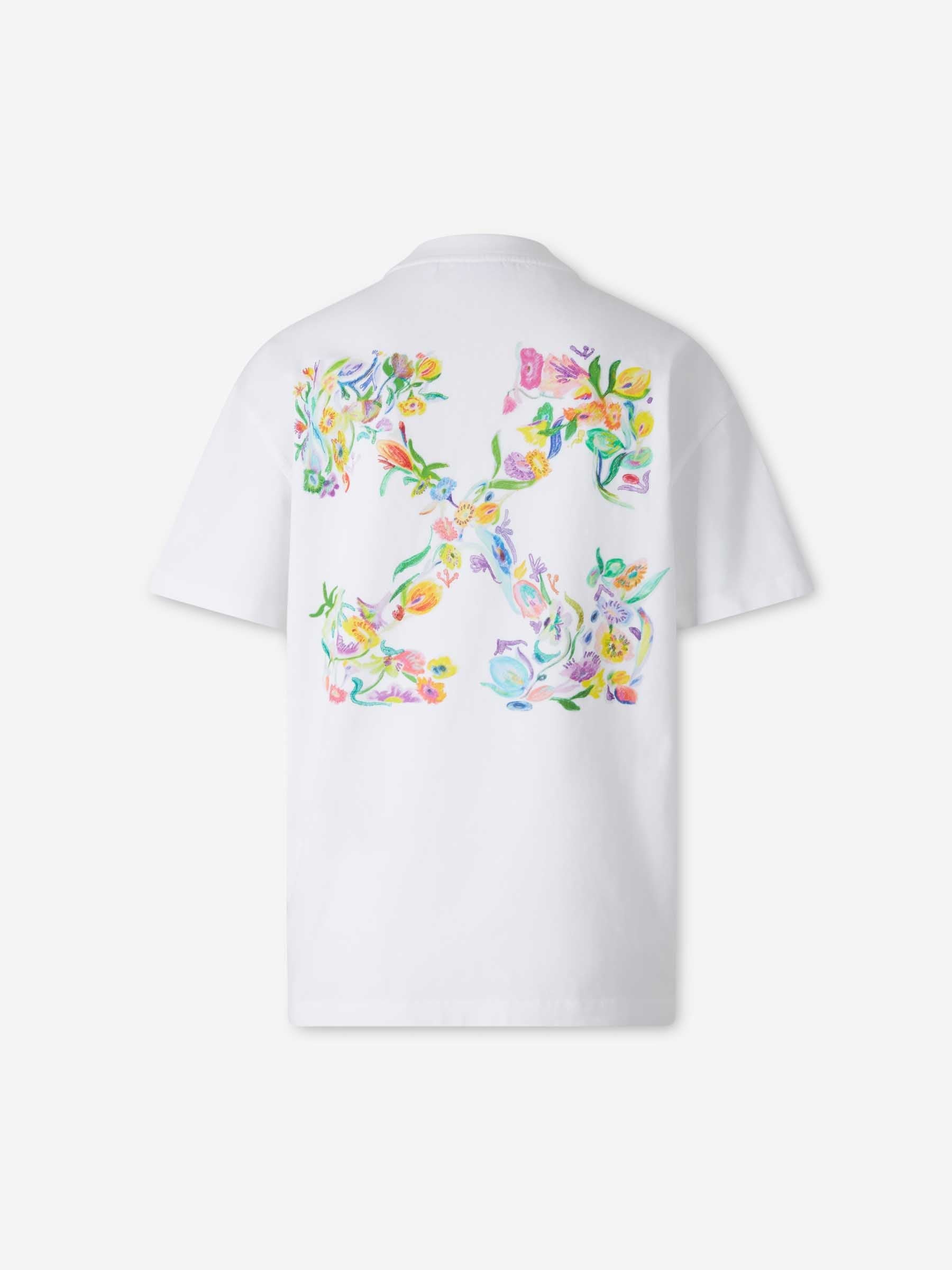 Round Neck T-Shirt Off-white – Гарантія оригінальності – вид ззаду