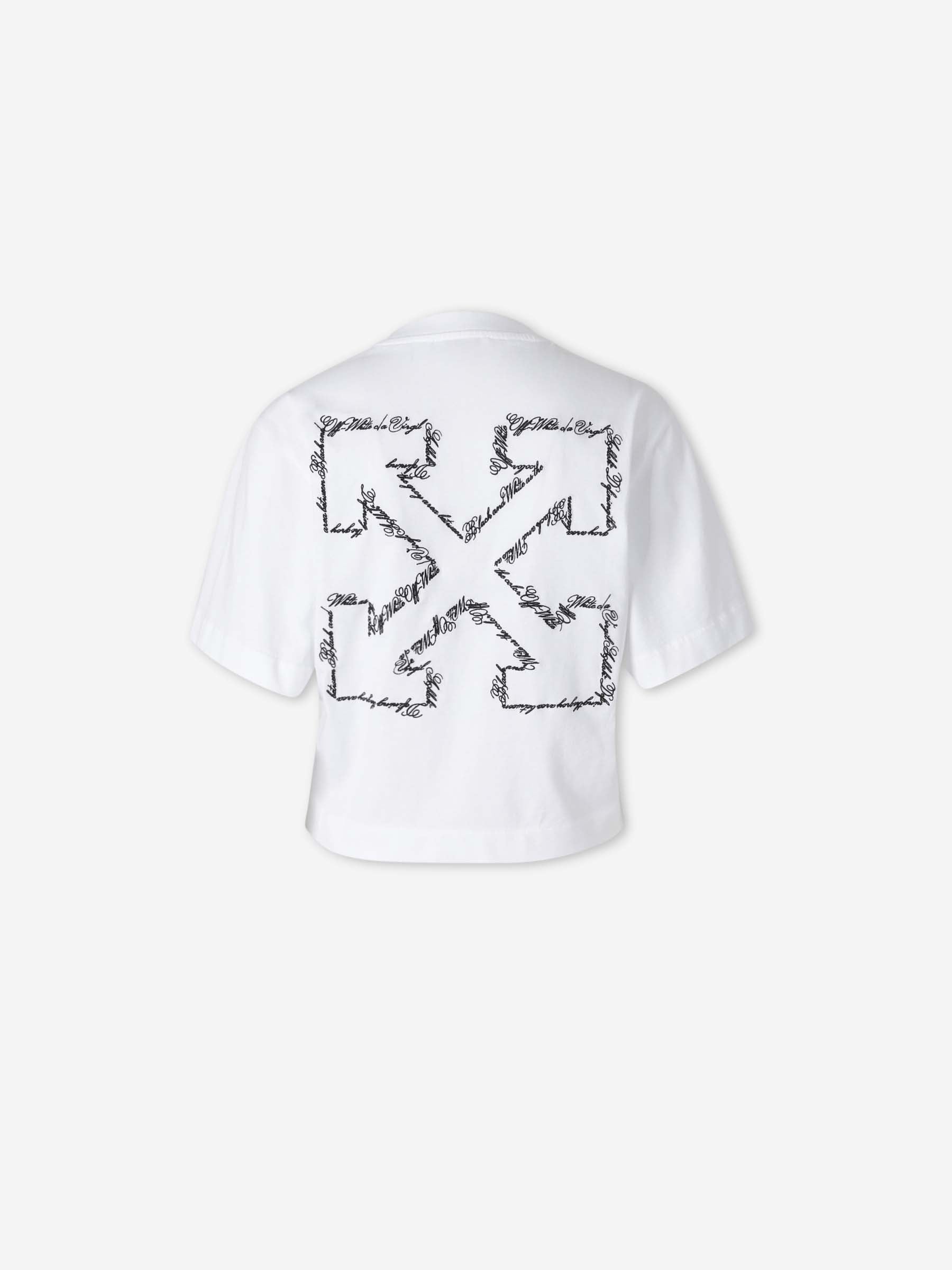 Cropped Crew Neck T-Shirt Off-white оригінал – Купити в Україні – вид ззаду