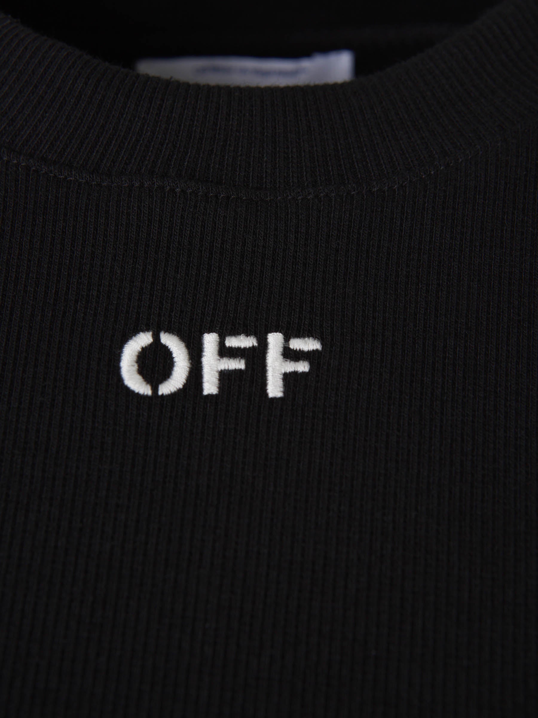 Cropped Logo T-Shirt Off-white – Гарантія оригінальності – детальний вид