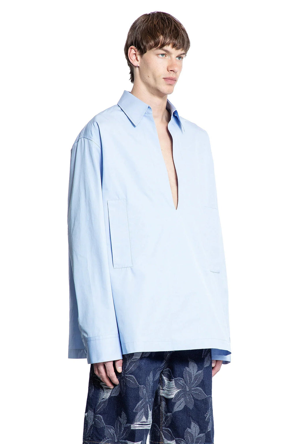 V-Neck Cotton Poplin Shirt Gucci оригінал – Купити в Україні – детальний вид