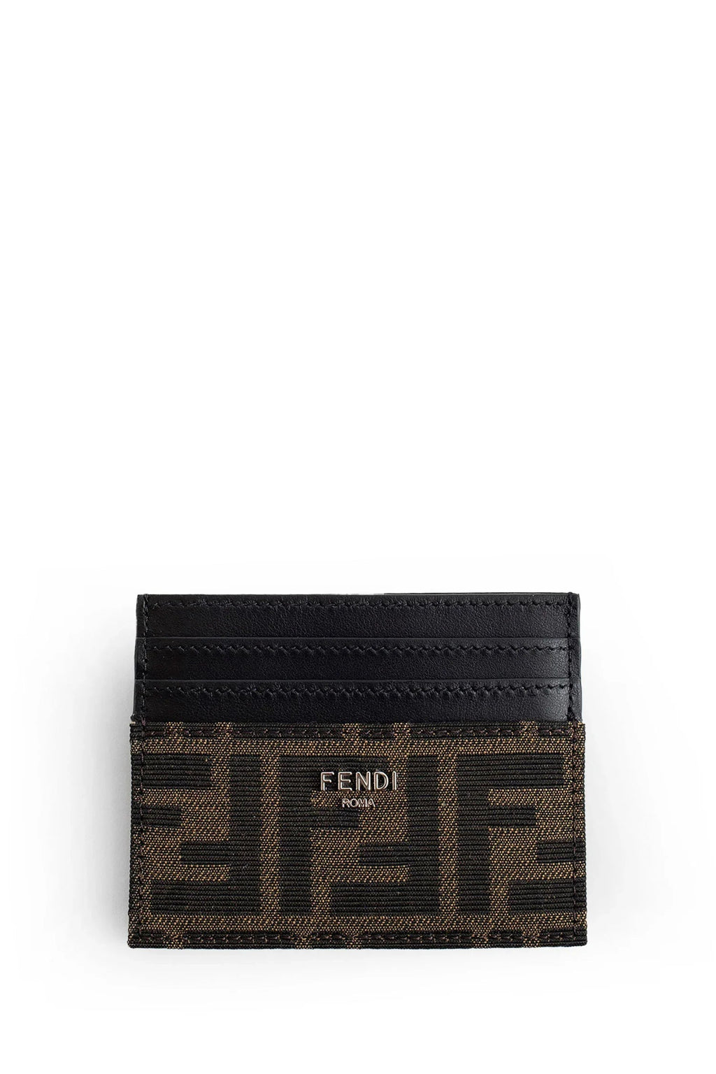 Ff Fabric And Leather Card Holder Fendi – Гарантія оригінальності – боковий вид