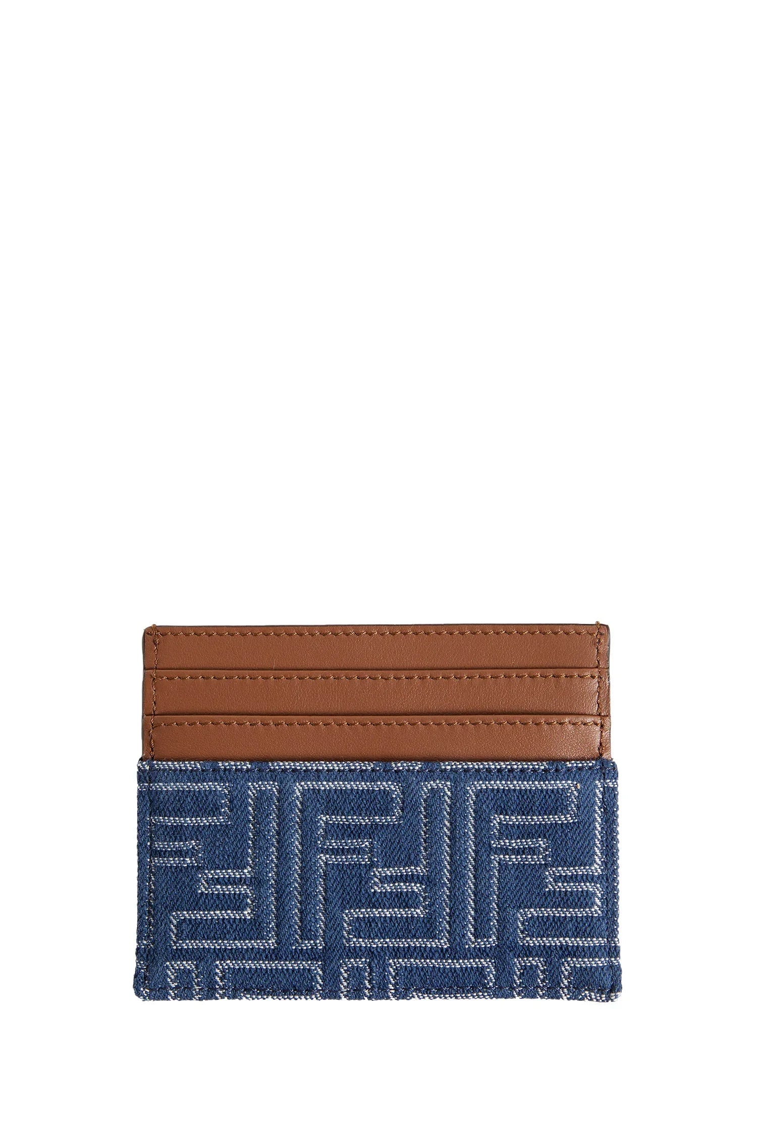 Оригінальна Ff Denim And Leather Cardholder Fendi – вид ззаду