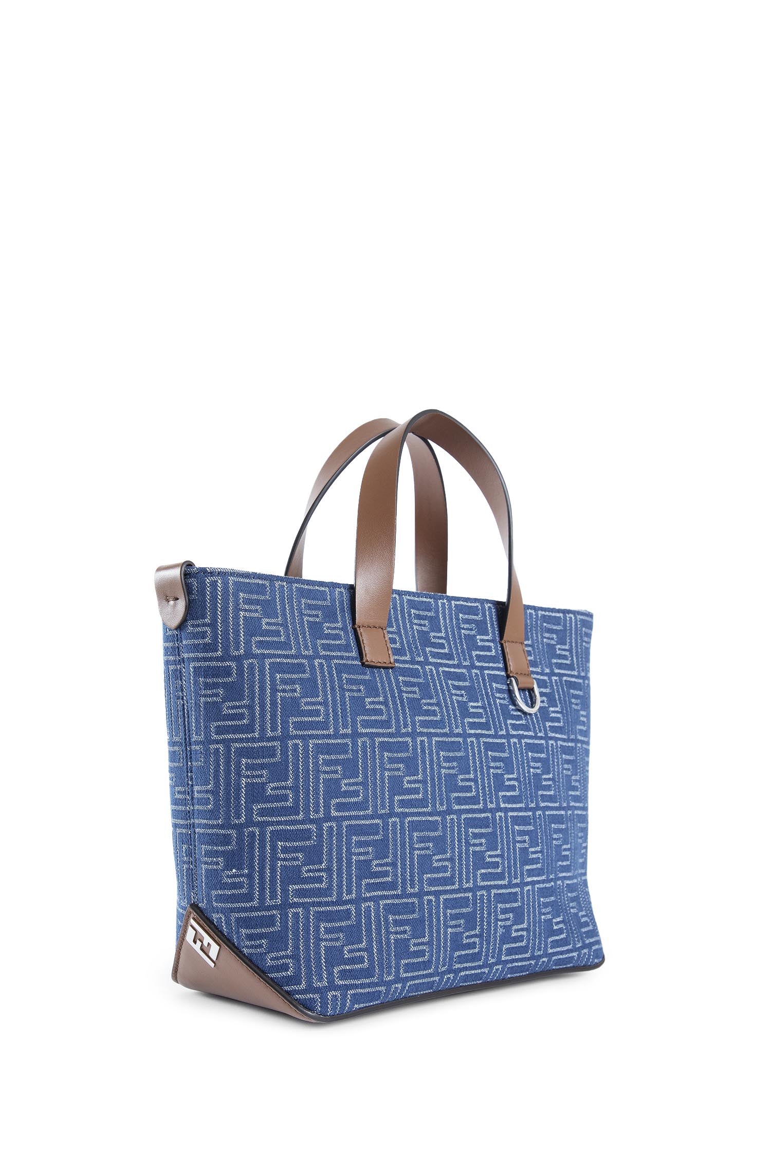 Ff Denim-Effect Shopping Bag Small Fendi оригінал – Купити в Україні – вид ззаду