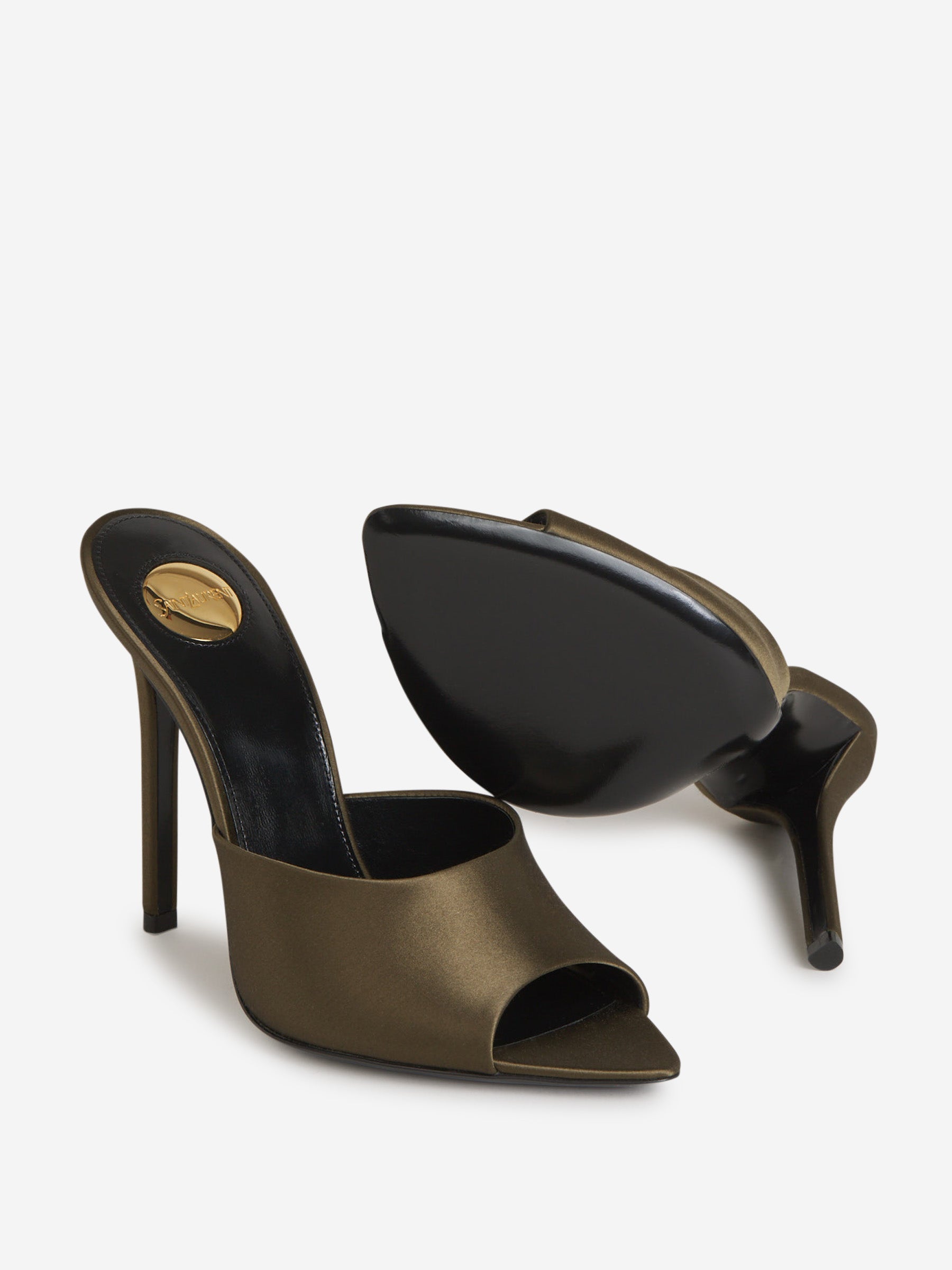 Satin Goldie Mules Saint laurent – Гарантія оригінальності – збільшений вид