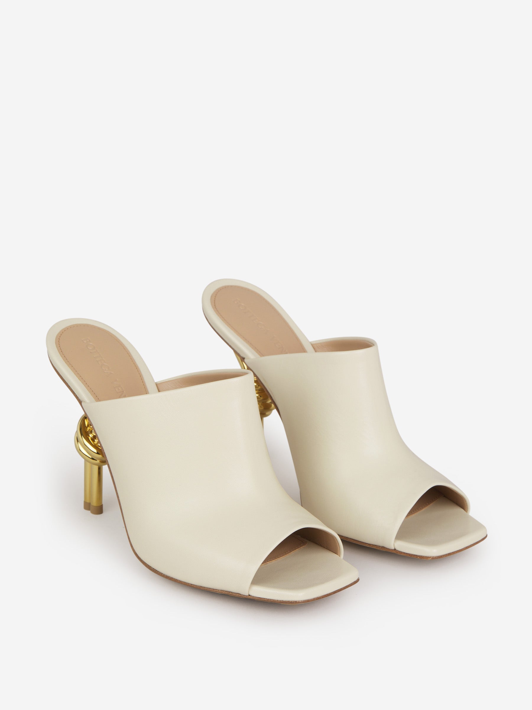 Metallic Heeled Mules Bottega veneta оригінал – Купити в Україні – вид ззаду