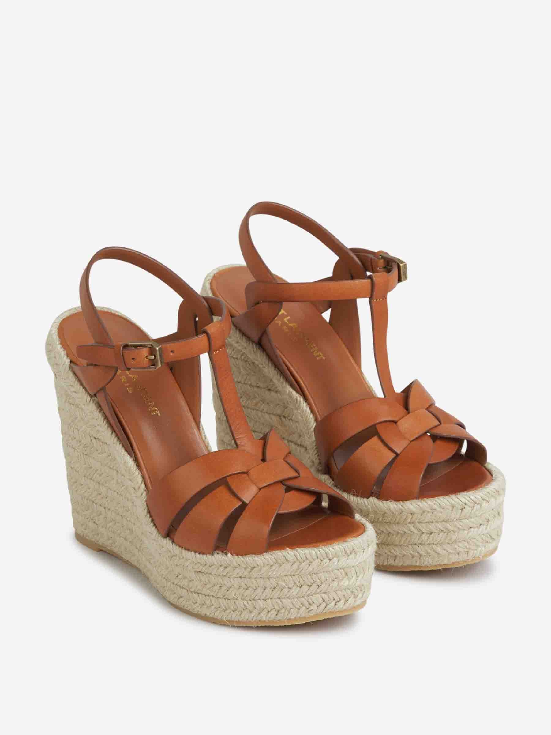 Tribute Wedge Sandals Saint laurent – Гарантія оригінальності – вид ззаду