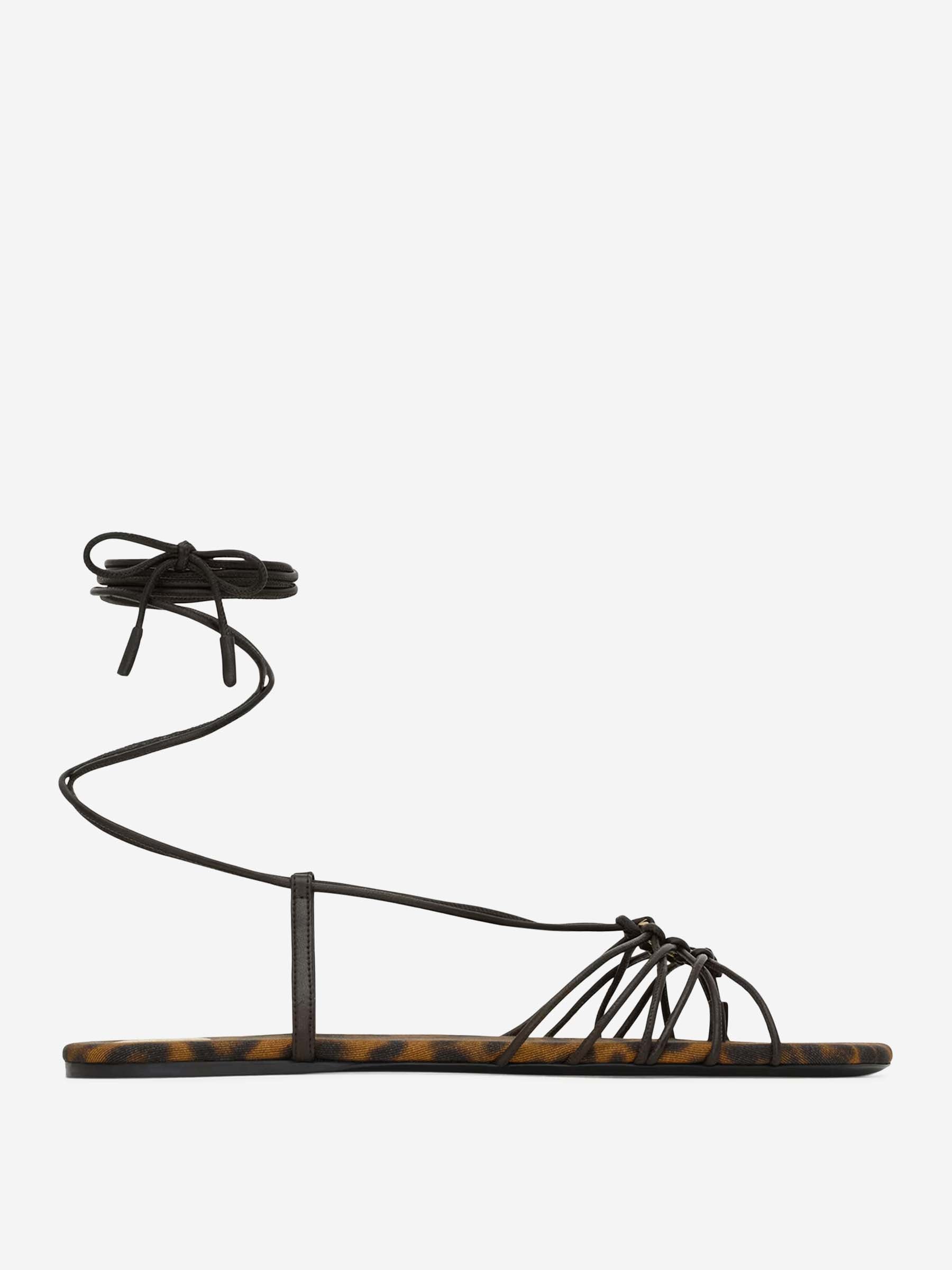 Babylone Leather Sandals Saint laurent – Гарантія оригінальності – боковий вид