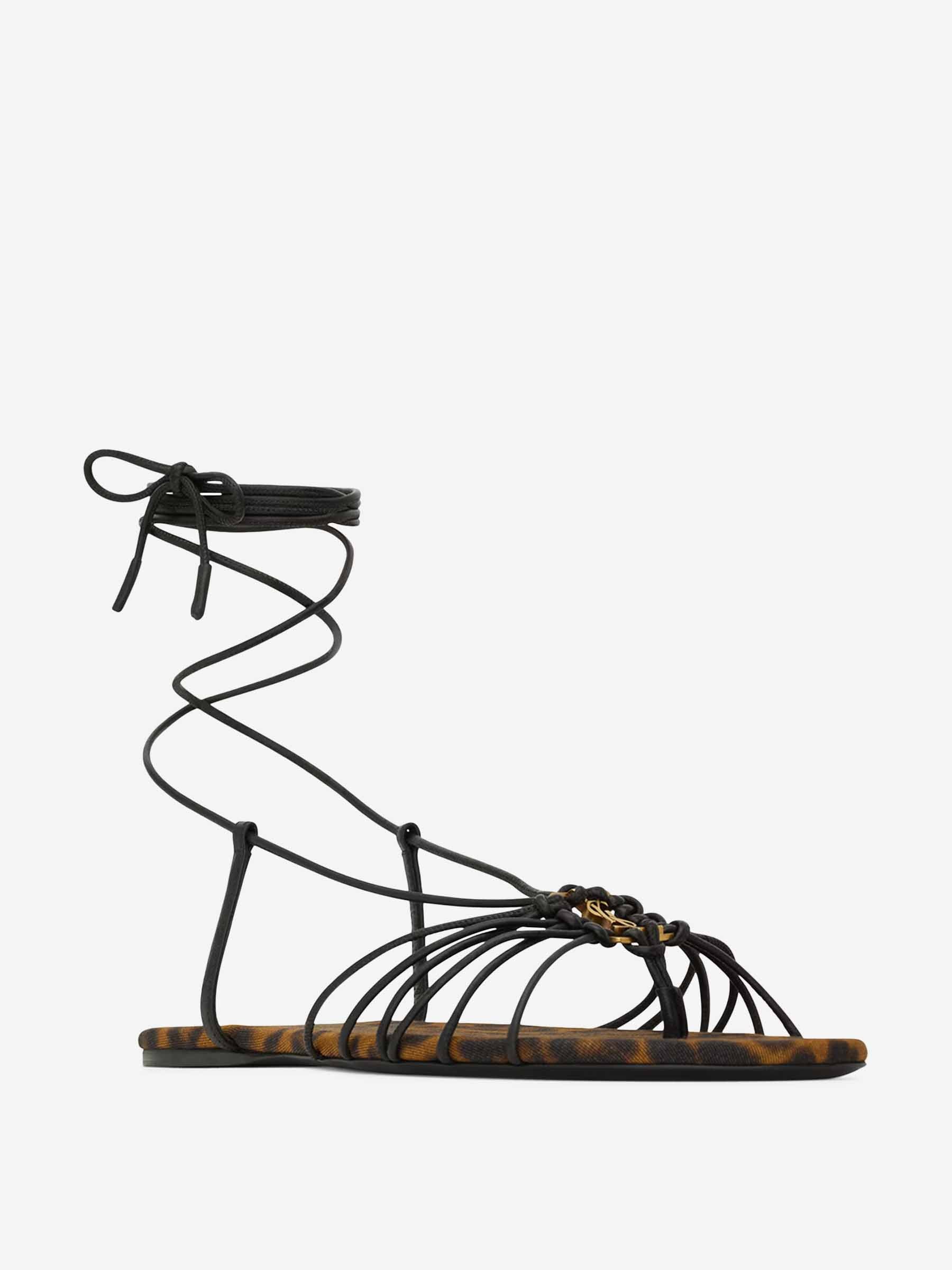 Babylone Leather Sandals Saint laurent – Гарантія оригінальності – вид ззаду