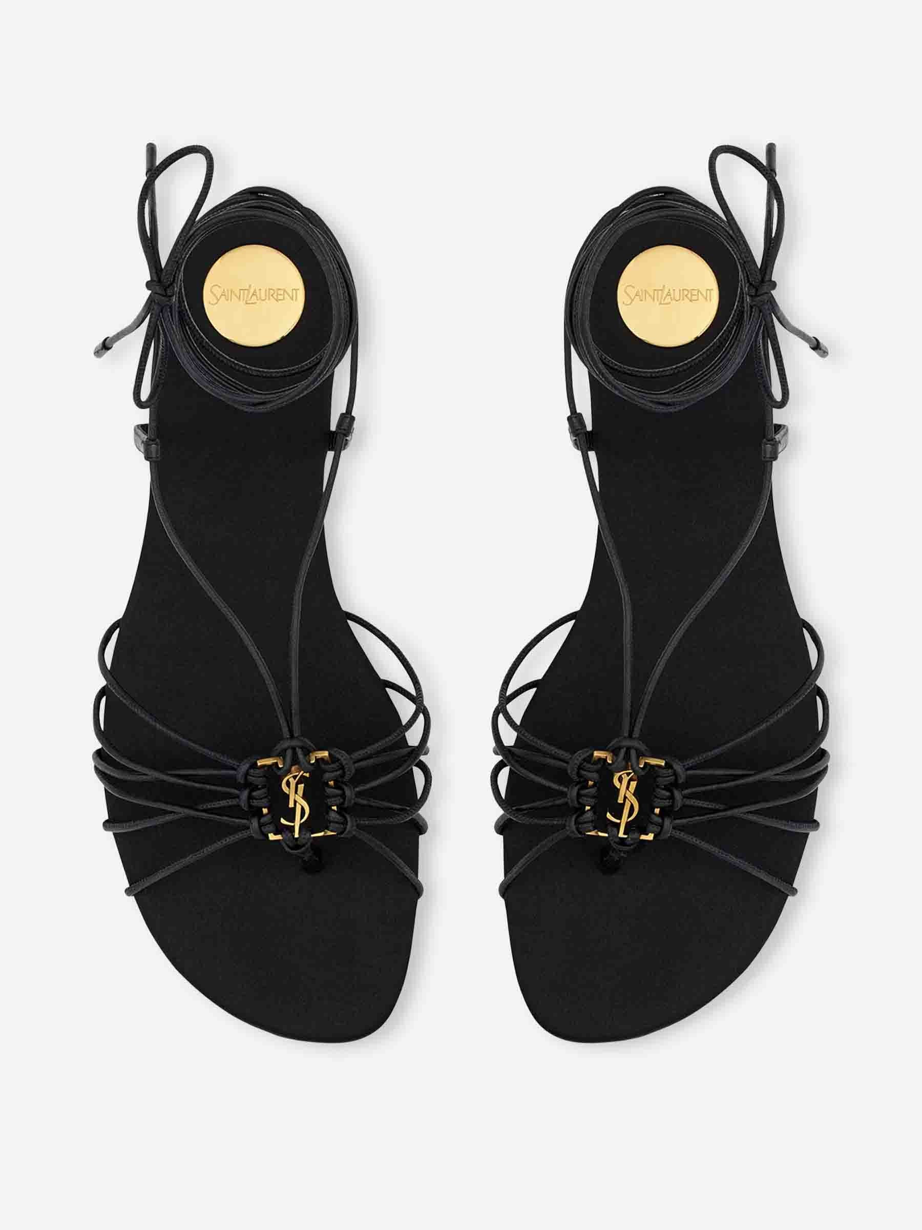 Babylone Leather Sandals Saint laurent – Гарантія оригінальності – вид ззаду
