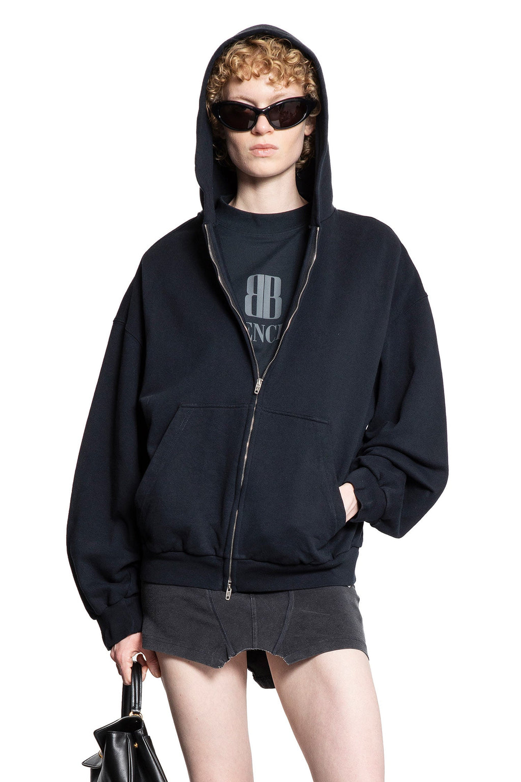 Flipped Uni Zip-Up Hoodie Regular Fit Balenciaga – Гарантія оригінальності – боковий вид