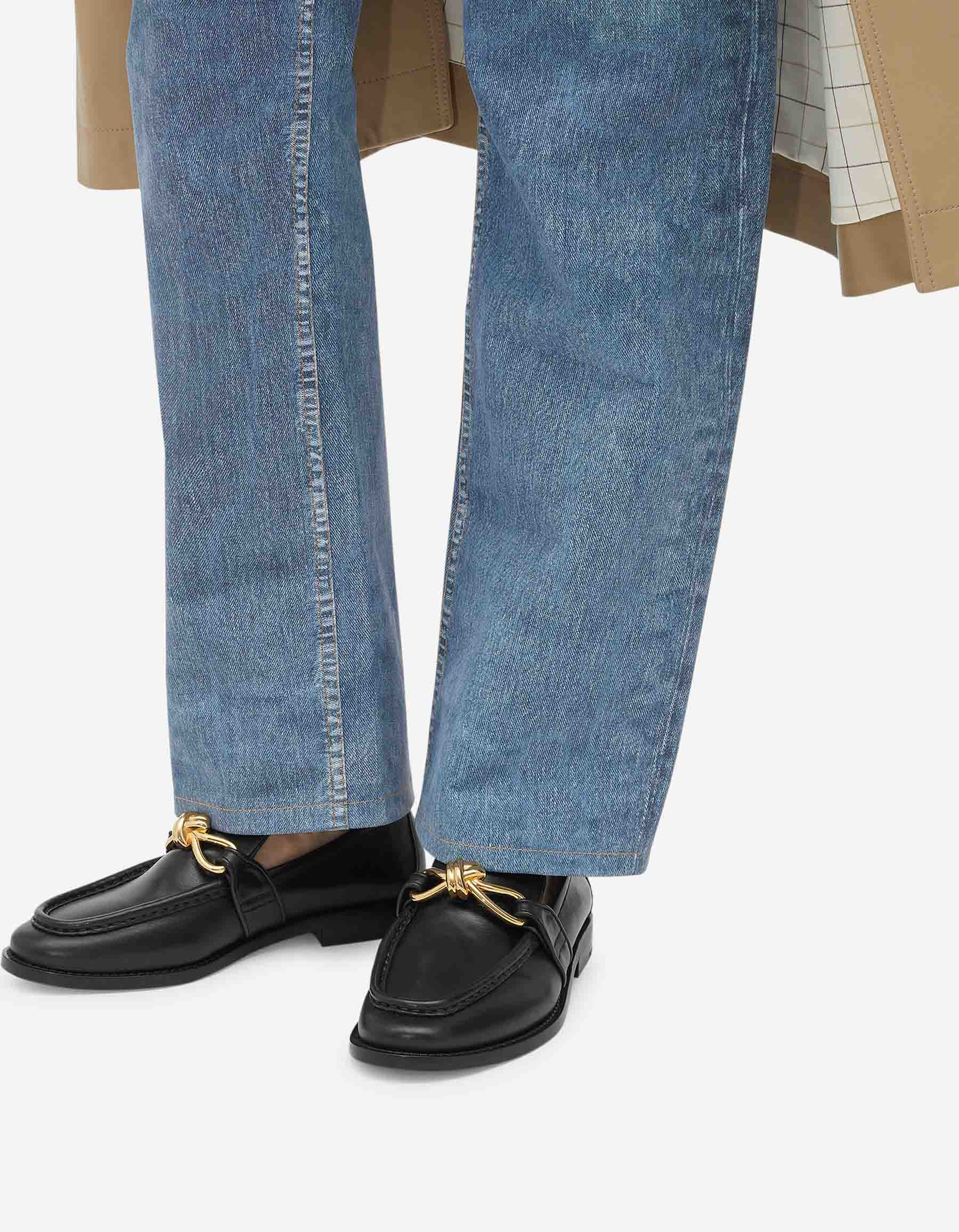 Astaire Leather Moccasins Bottega veneta – Гарантія оригінальності – вид ззаду