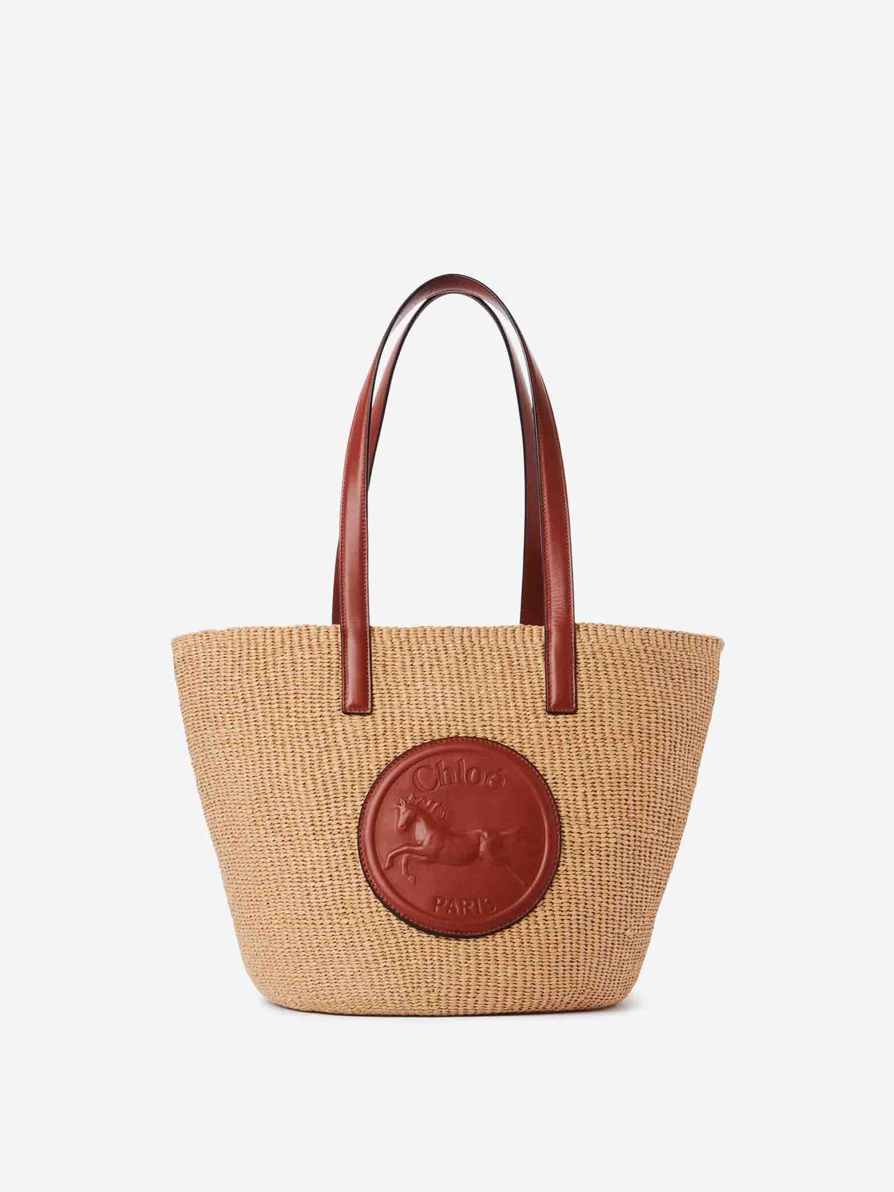 Horse Medal Raffia Tote Bag Chloe оригінал – Купити в Україні – боковий вид