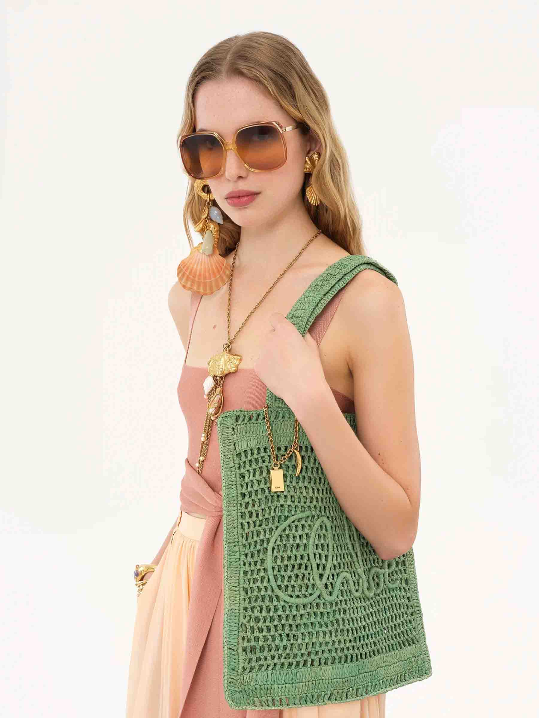 Summer Banana Raffia Tote Bag Chloe оригінал – Купити в Україні – вид ззаду