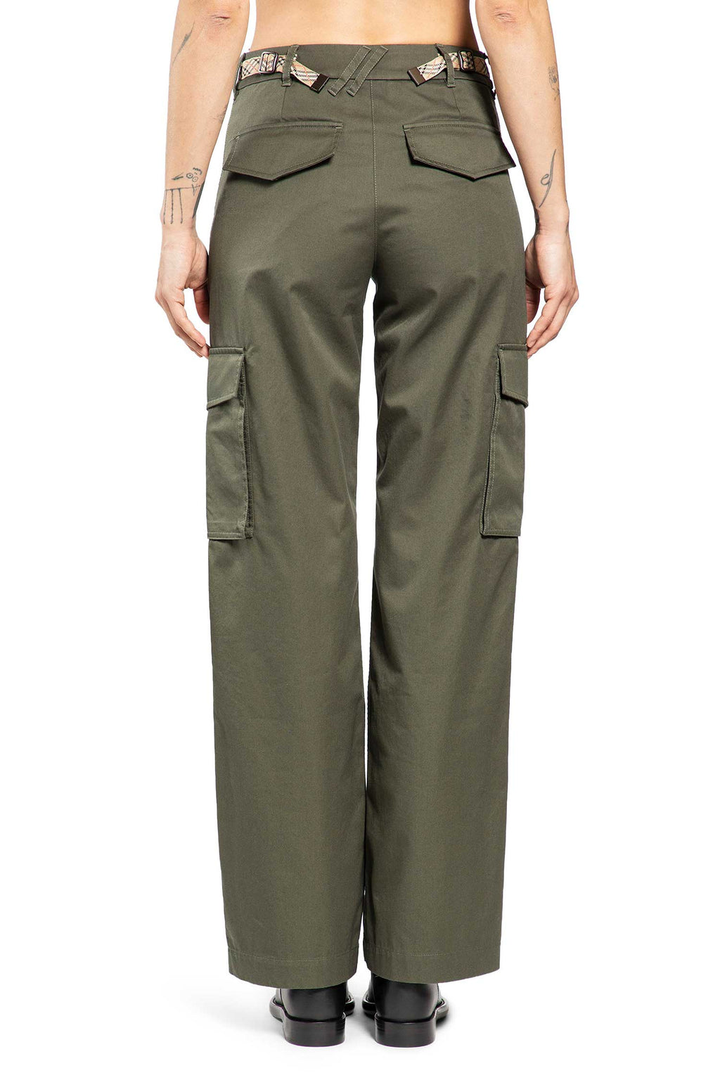 Check Trim Gabardine Cargo Trousers Burberry оригінал – Купити в Україні – збільшений вид