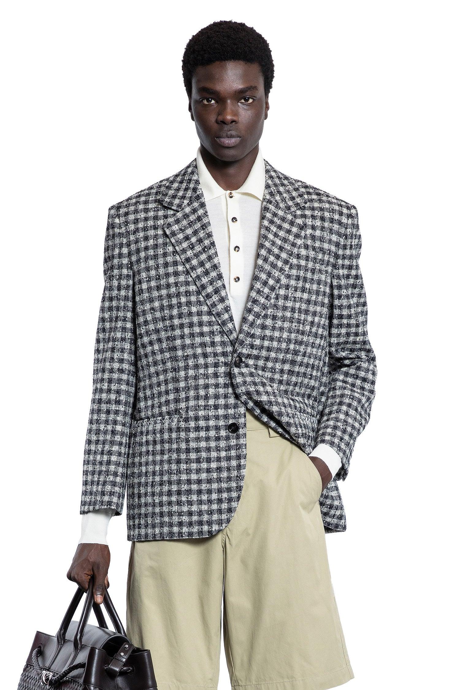 Bouclé Gingham Wool Blazer Bottega veneta оригінал – Купити в Україні – боковий вид