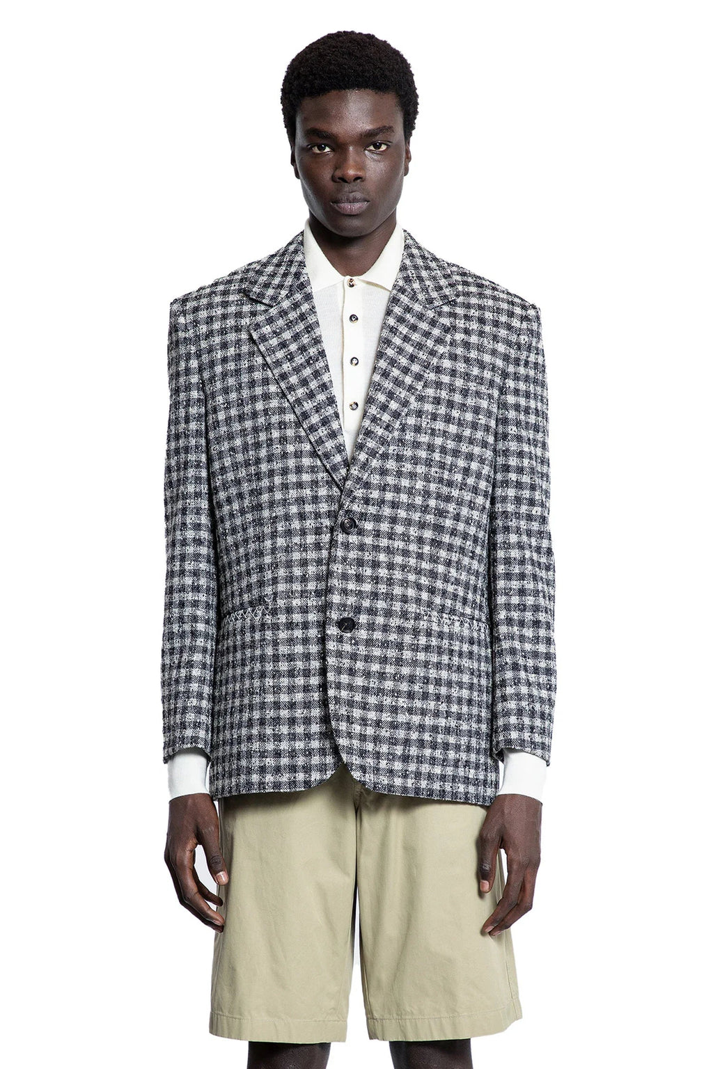 Bouclé Gingham Wool Blazer Bottega veneta оригінал – Купити в Україні – вид ззаду