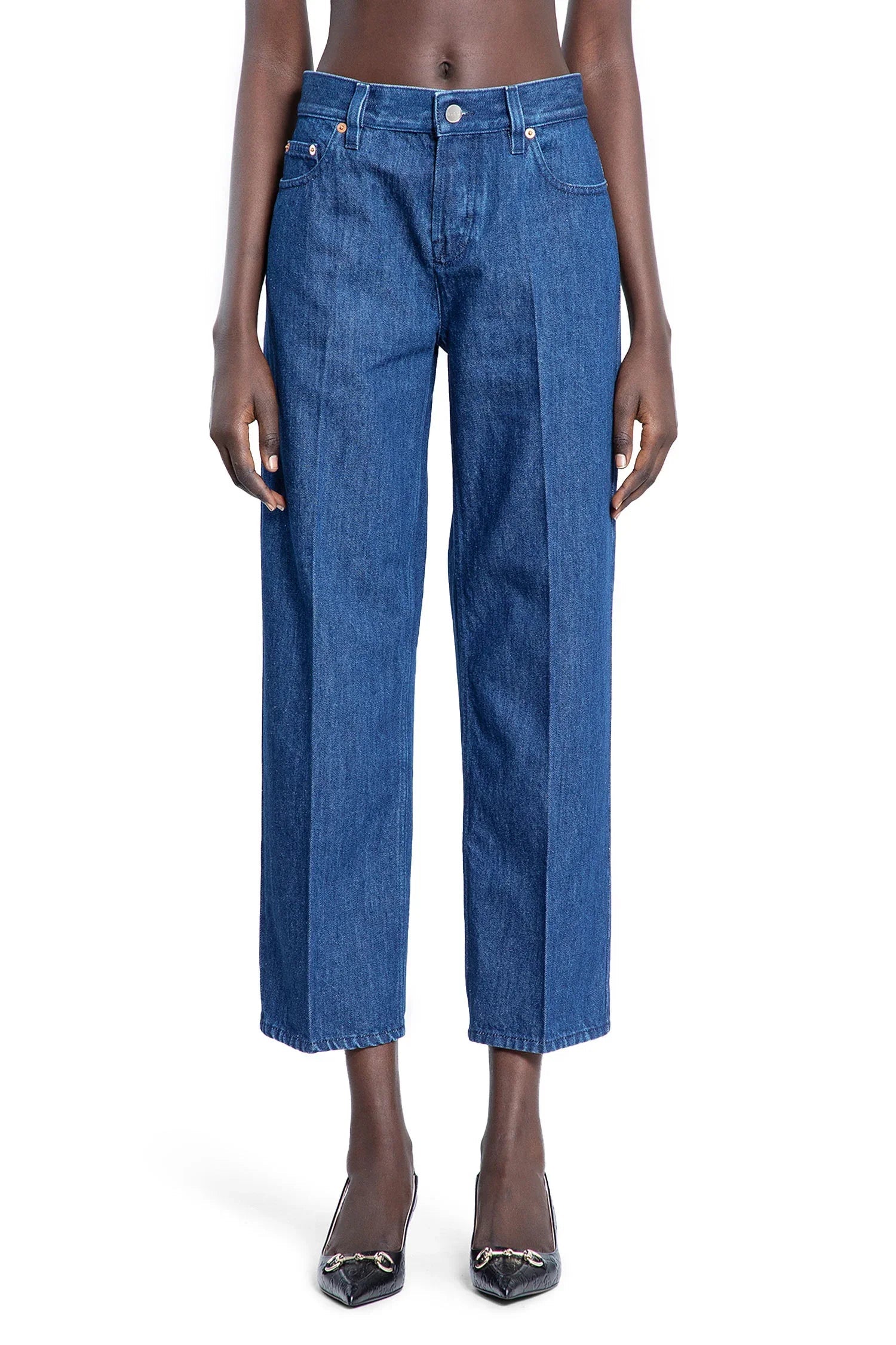 Cropped Straight Leg 5 Pocket Jeans Gucci – Гарантія оригінальності – вид ззаду