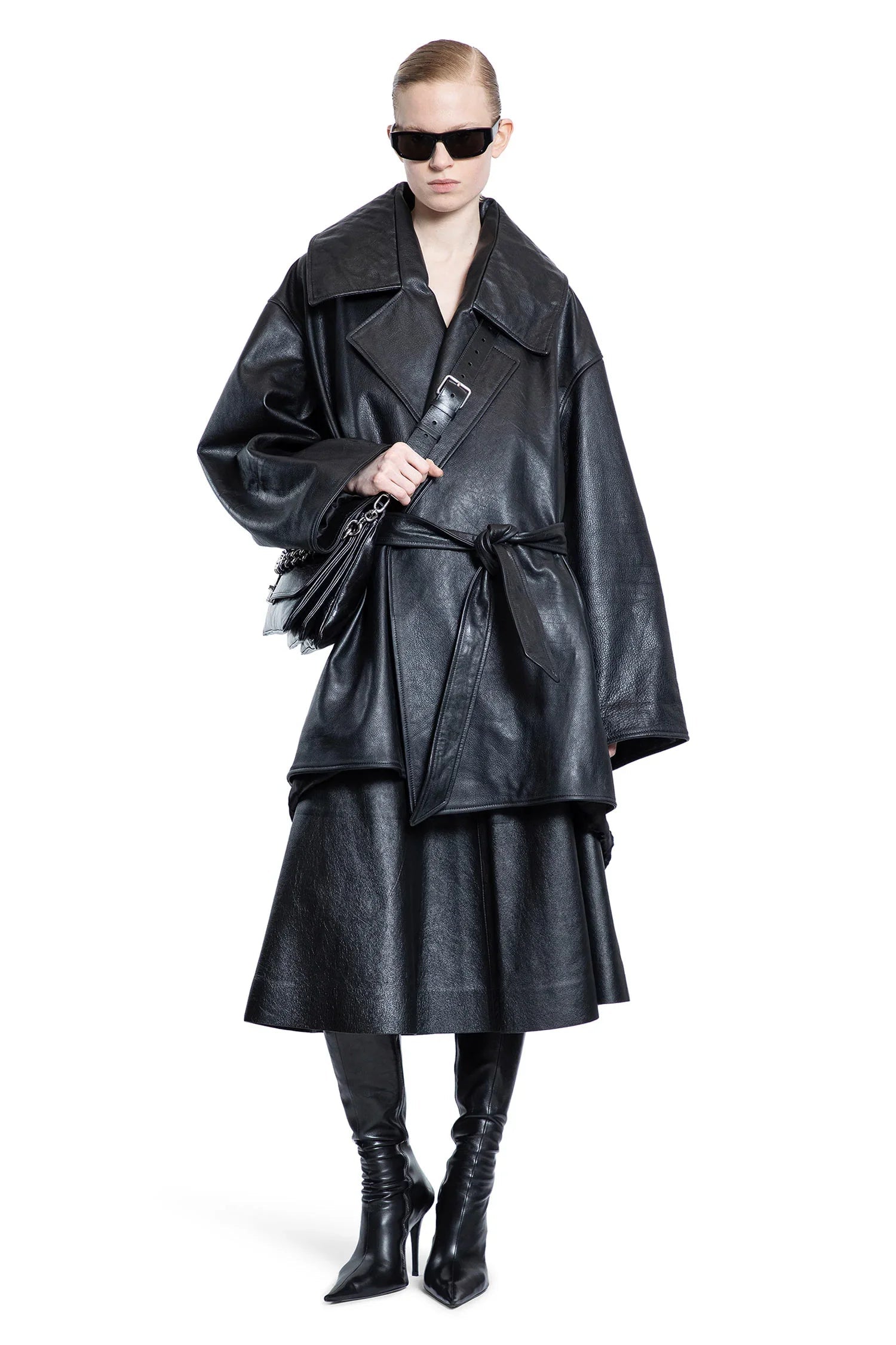 Giacca in pelle con collo alto - BALENCIAGA
