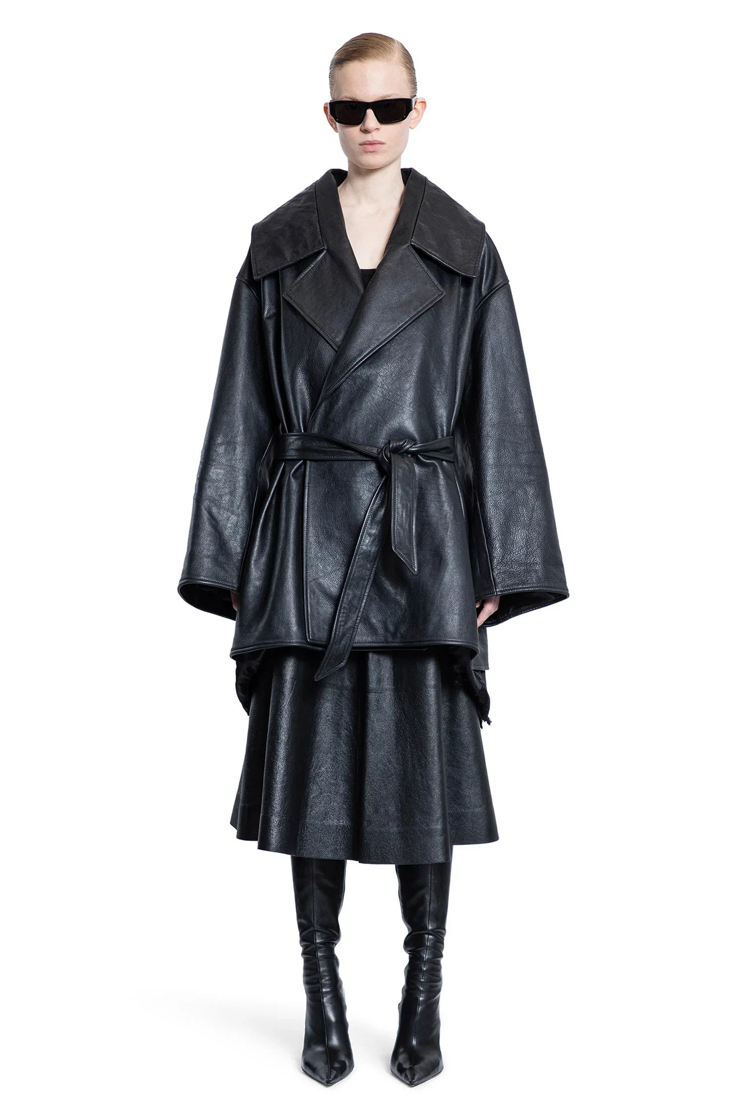 Giacca in pelle con collo alto - BALENCIAGA