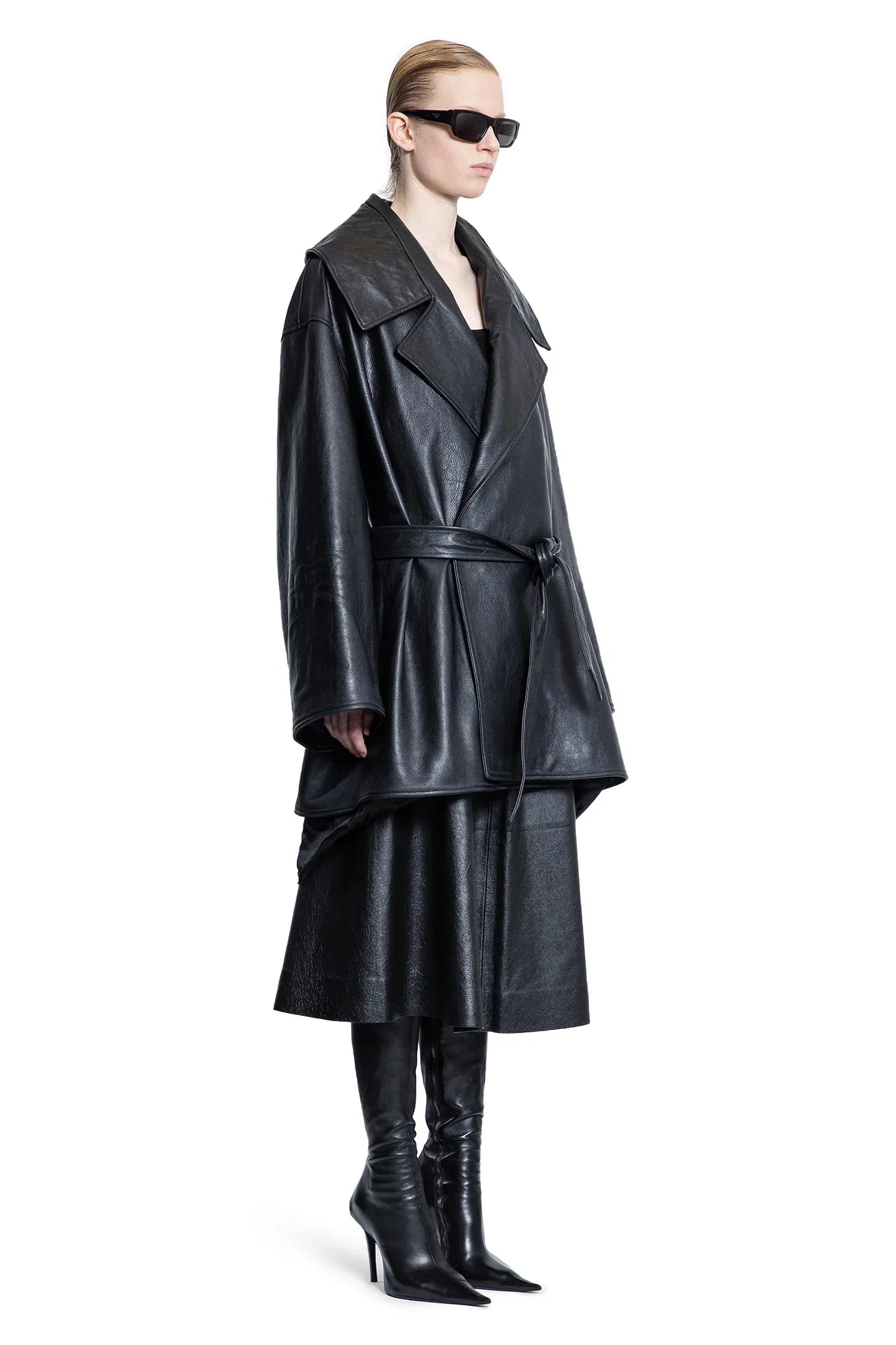 Giacca in pelle con collo alto - BALENCIAGA