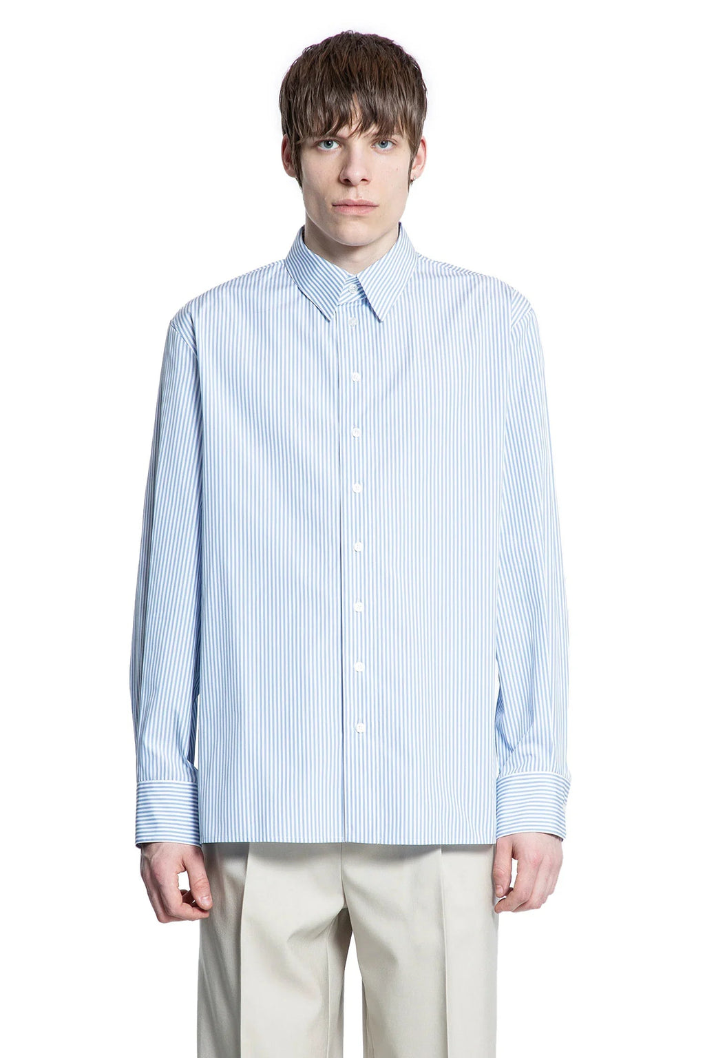 Oxford Stripe Cotton Shirt Saint laurent – Гарантія оригінальності – вид ззаду