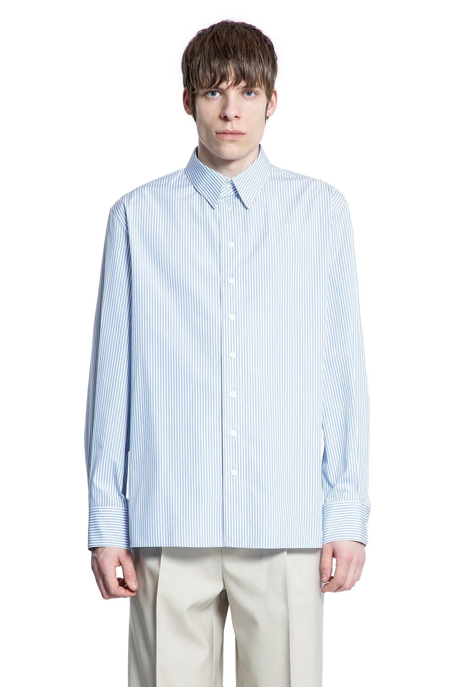 Oxford Stripe Cotton Shirt Saint laurent – Гарантія оригінальності – вид ззаду