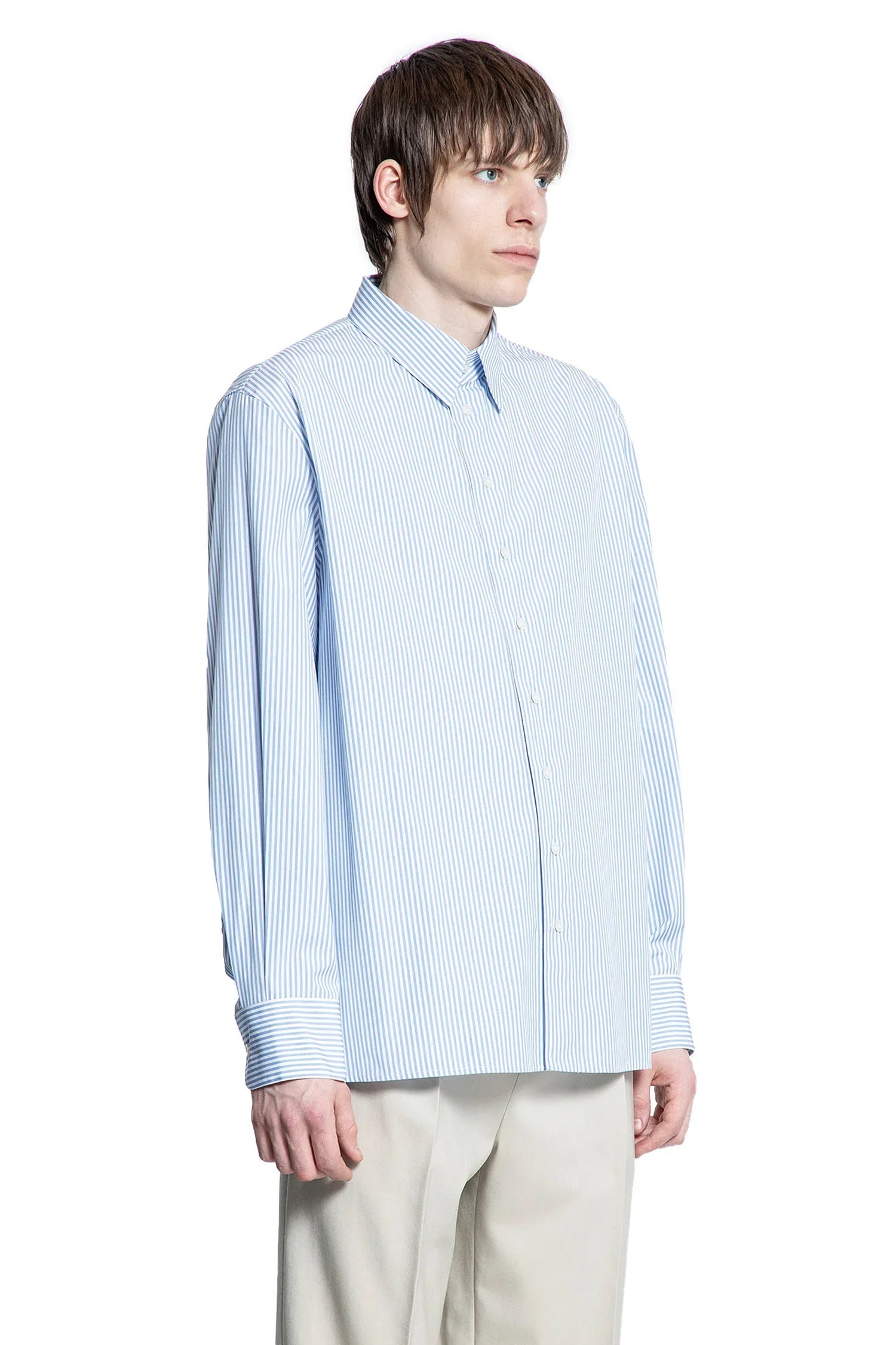 Oxford Stripe Cotton Shirt Saint laurent – Гарантія оригінальності – детальний вид