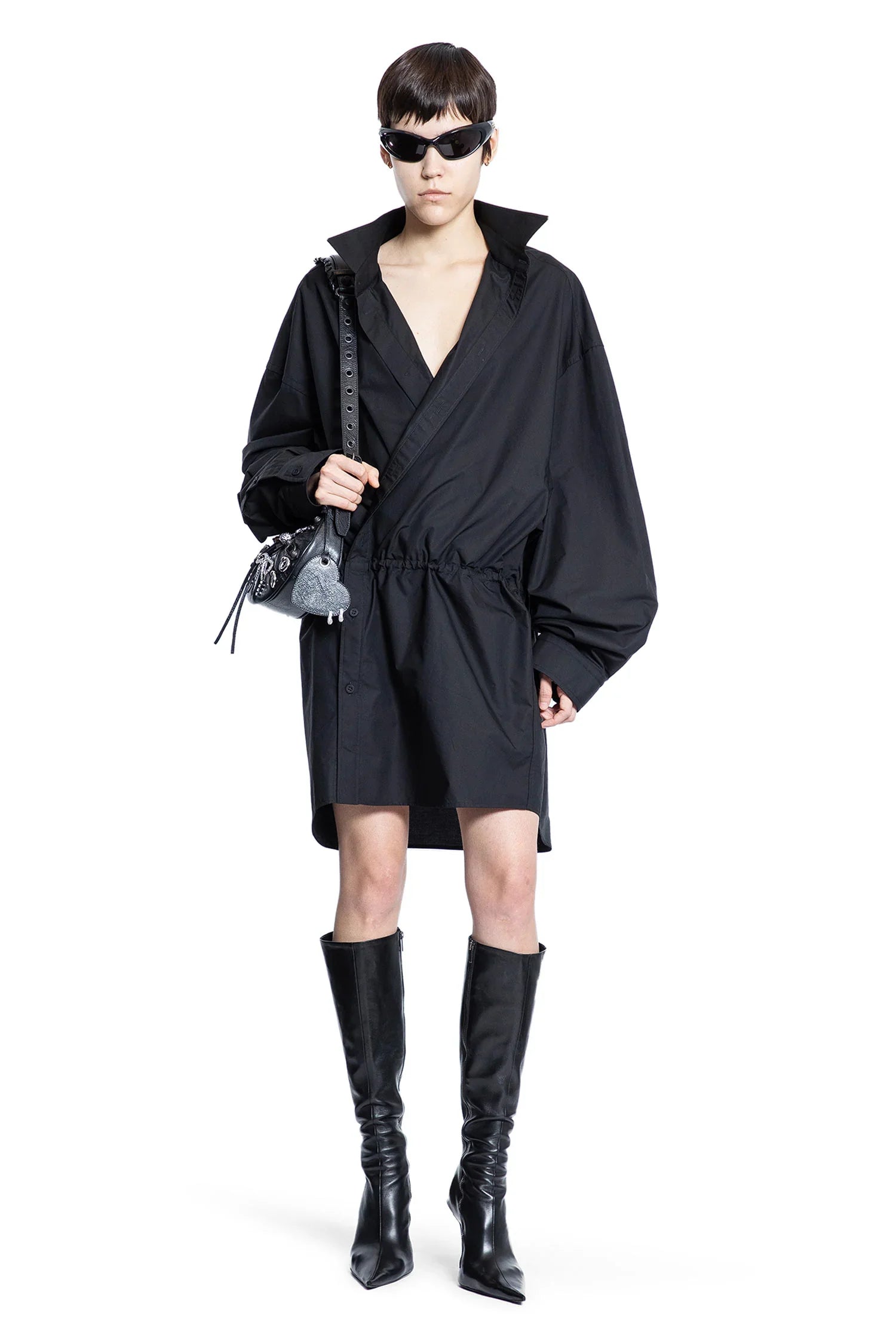 Abito Mini Camicia in Popeline di Cotone - BALENCIAGA