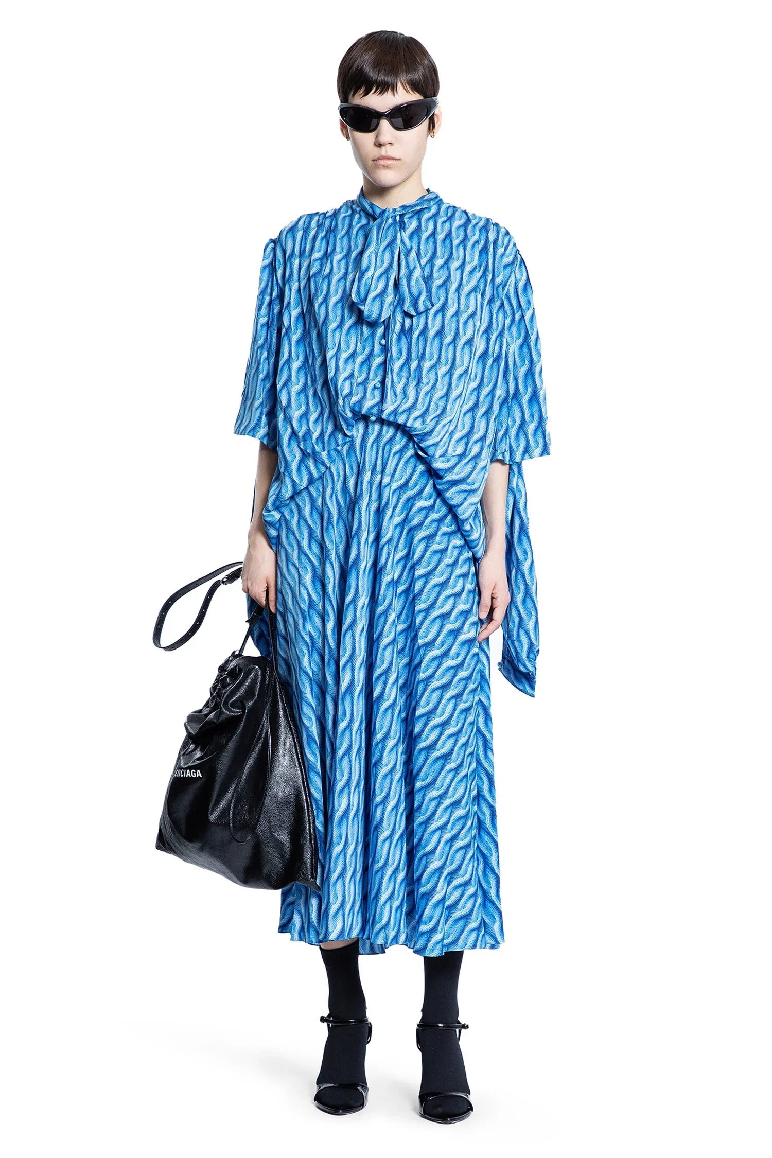 Printed Double Sleeve Dress Balenciaga оригінал – Купити в Україні – боковий вид