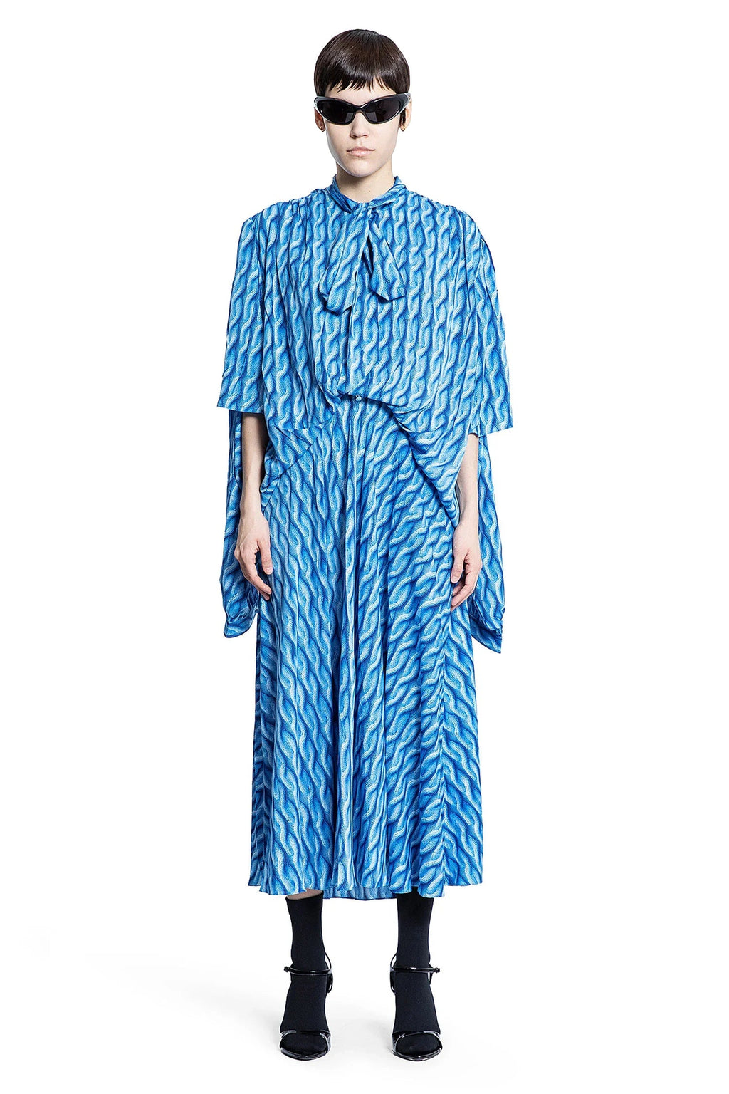 Printed Double Sleeve Dress Balenciaga оригінал – Купити в Україні – вид ззаду