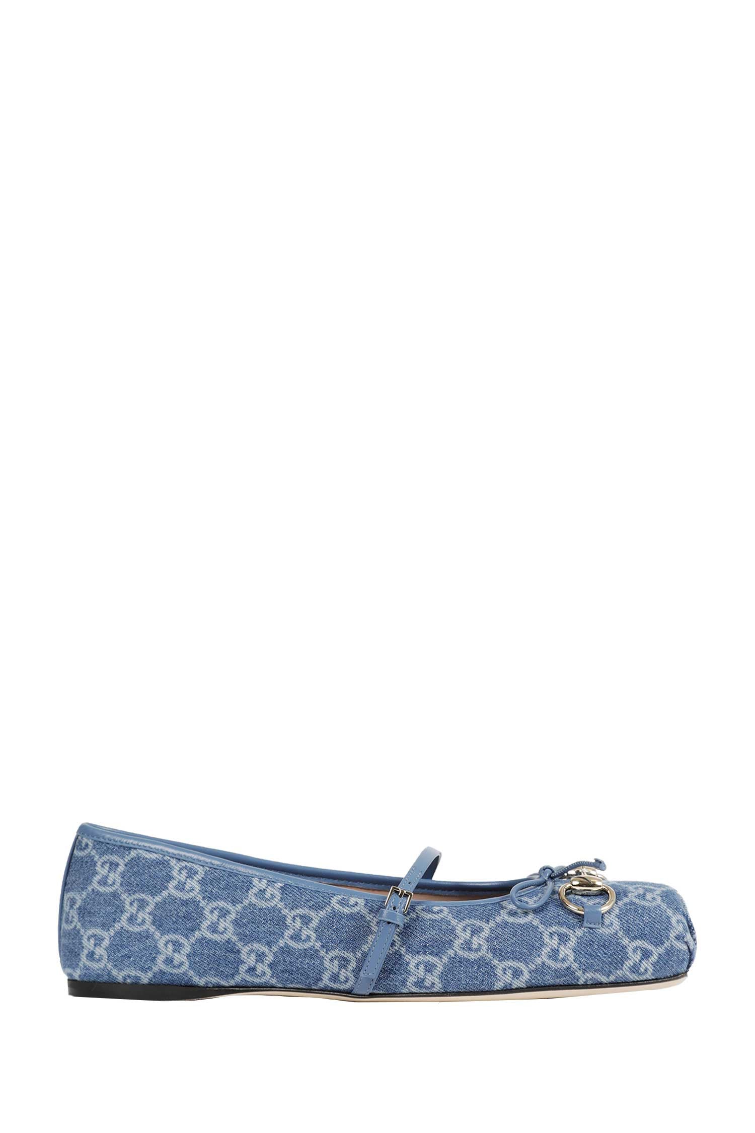 Horsebit Denim Ballet Flats Gucci – Гарантія оригінальності – боковий вид