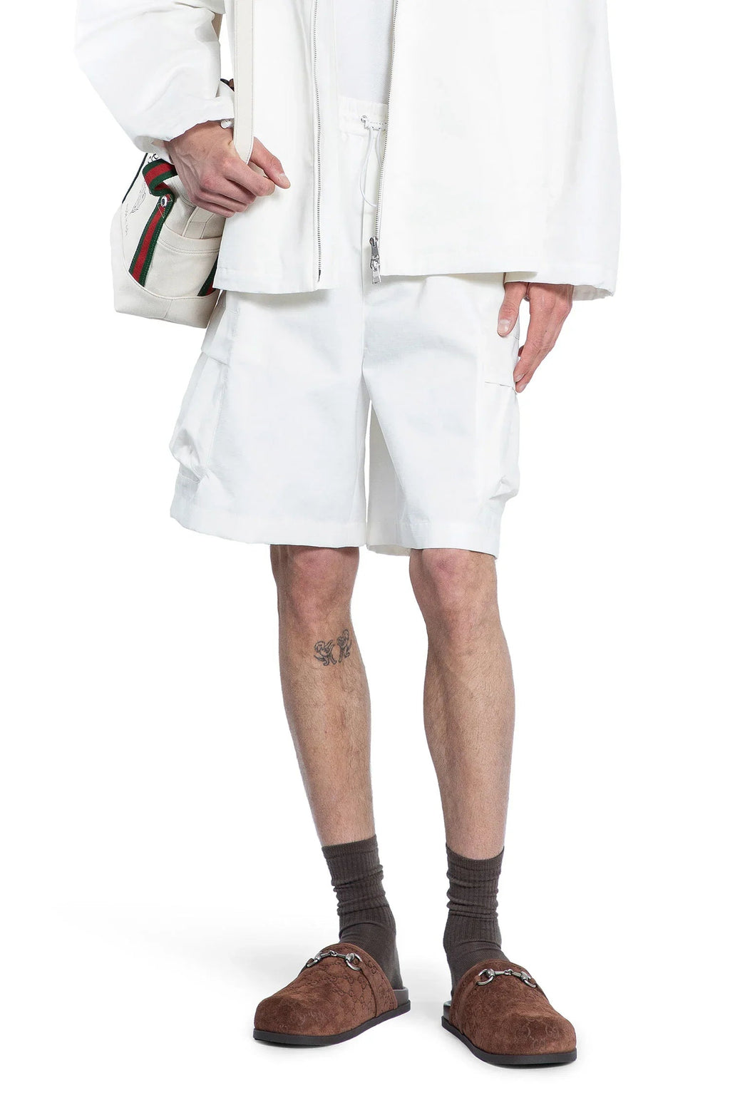 Оригінальна Web Cotton Ripstop Cargo Shorts Gucci – боковий вид