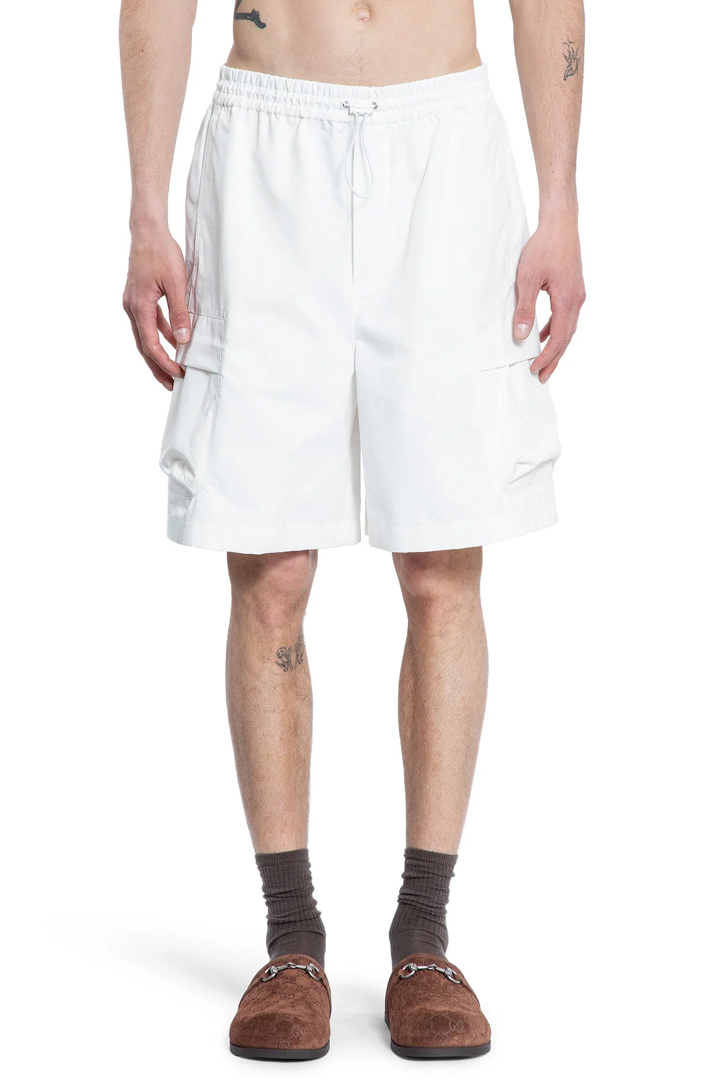 Оригінальна Web Cotton Ripstop Cargo Shorts Gucci – вид ззаду