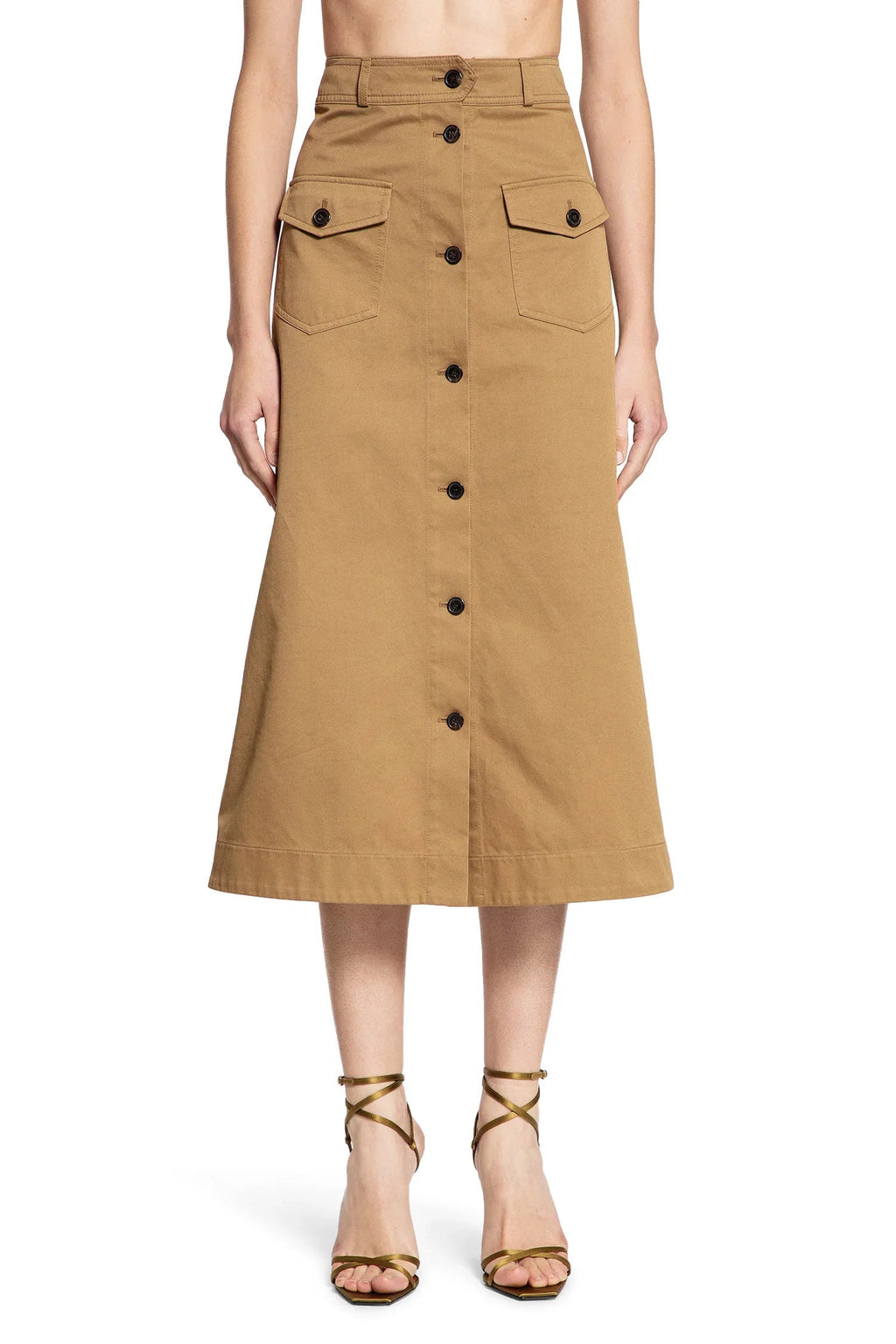 Оригінальна Long Pocket Skirt In Cotton Serge Saint laurent – вид ззаду