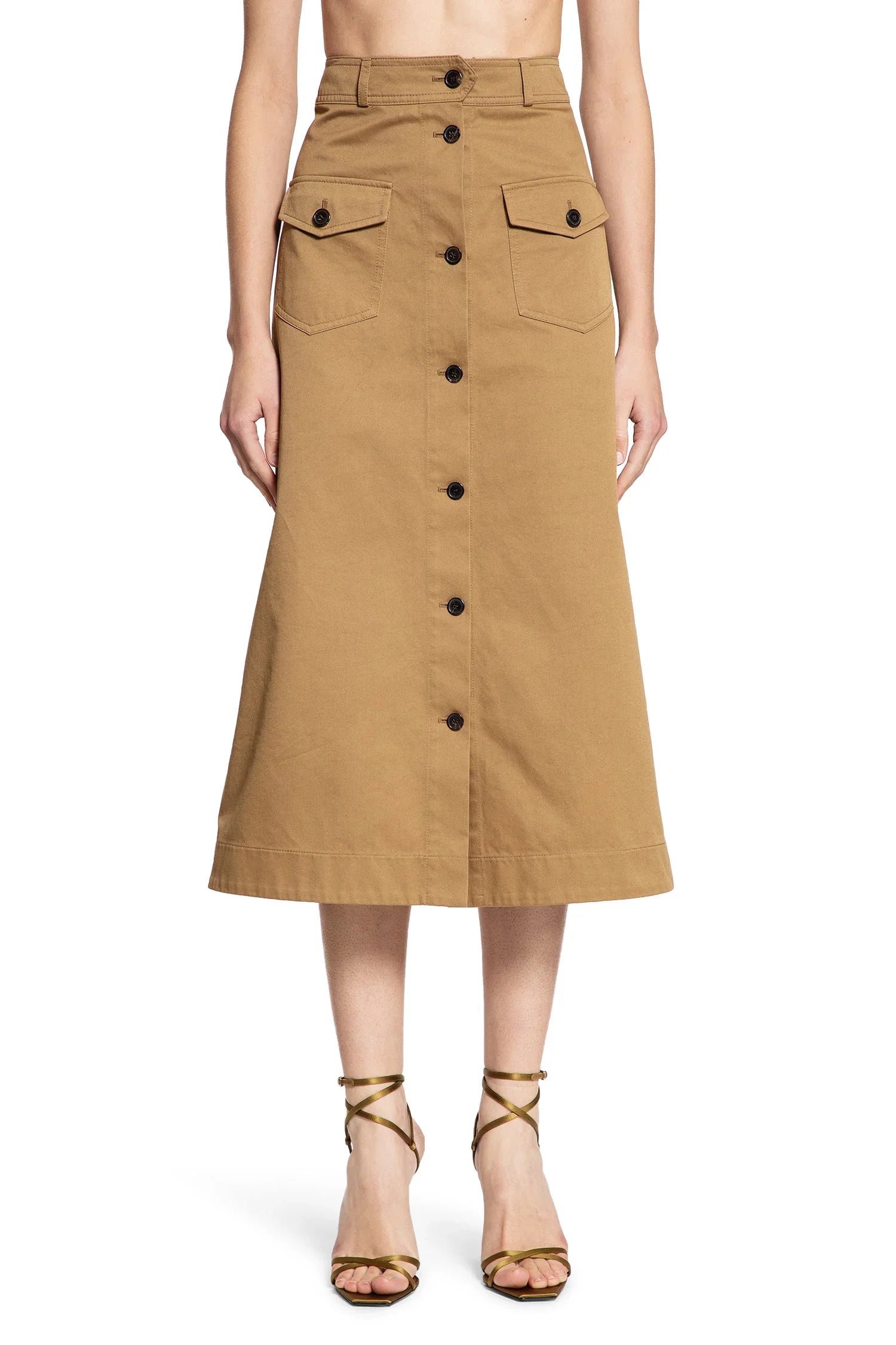 Оригінальна Long Pocket Skirt In Cotton Serge Saint laurent – вид ззаду