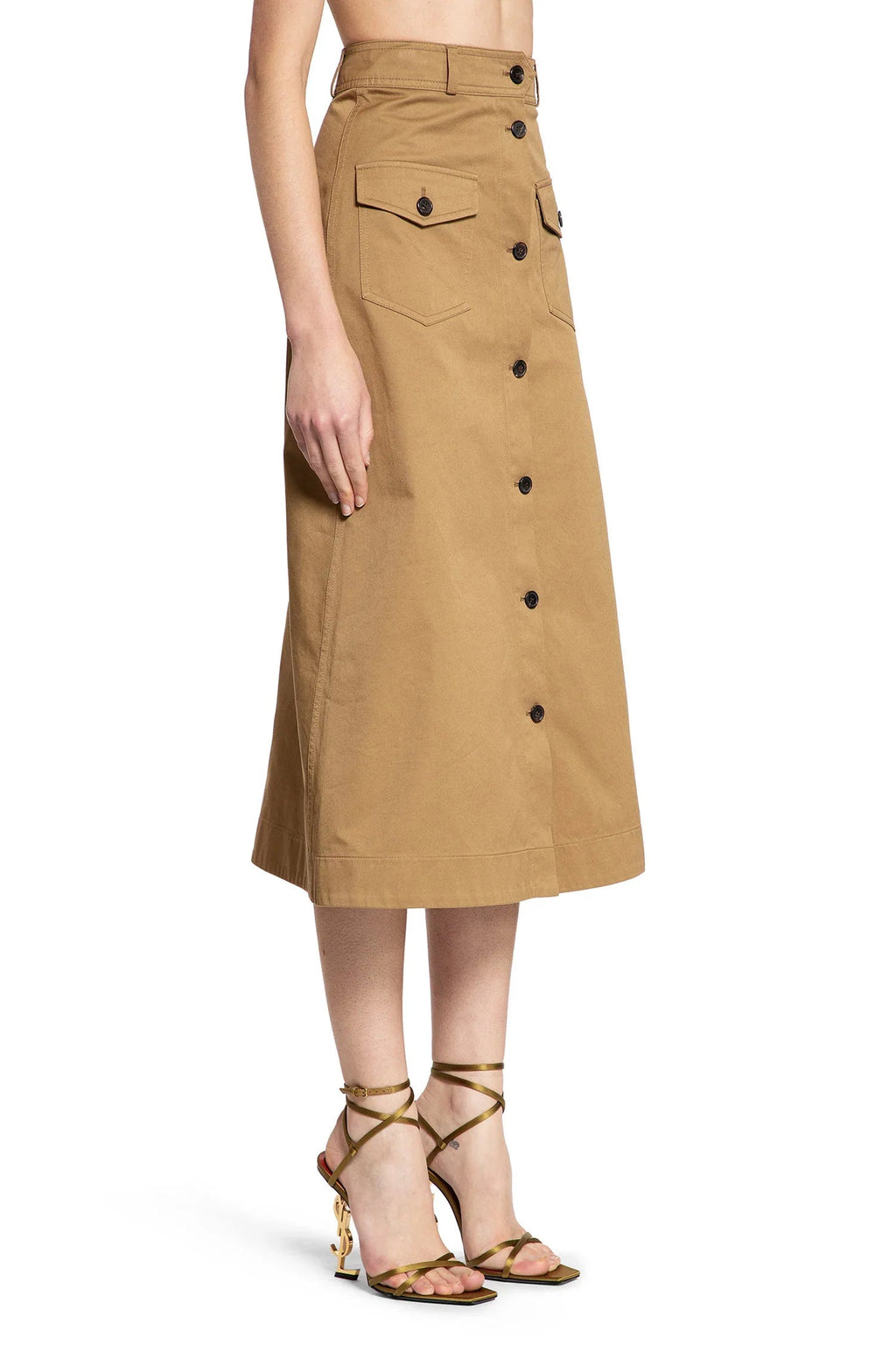 Оригінальна Long Pocket Skirt In Cotton Serge Saint laurent – детальний вид