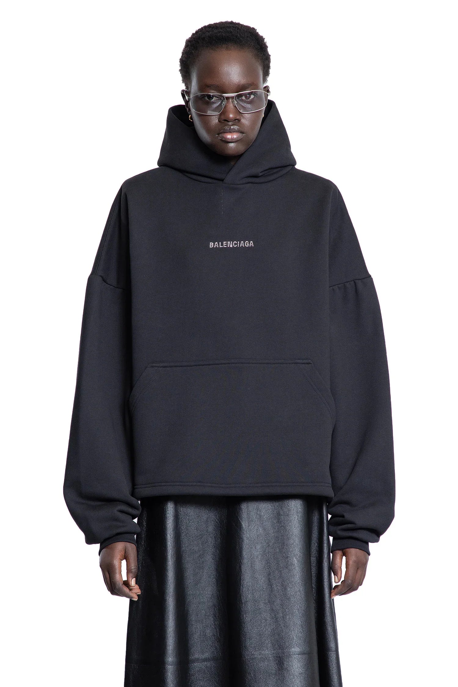 Back Strass Cropped Hoodie Balenciaga – Гарантія оригінальності – вид ззаду