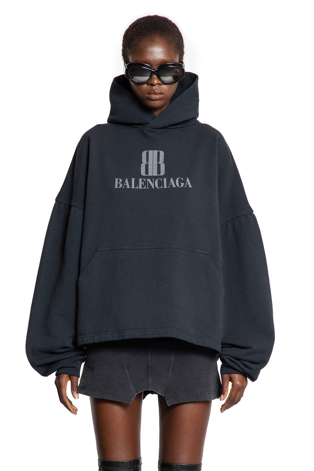 Nano Bb Cropped Hoodie Balenciaga – Гарантія оригінальності – вид ззаду