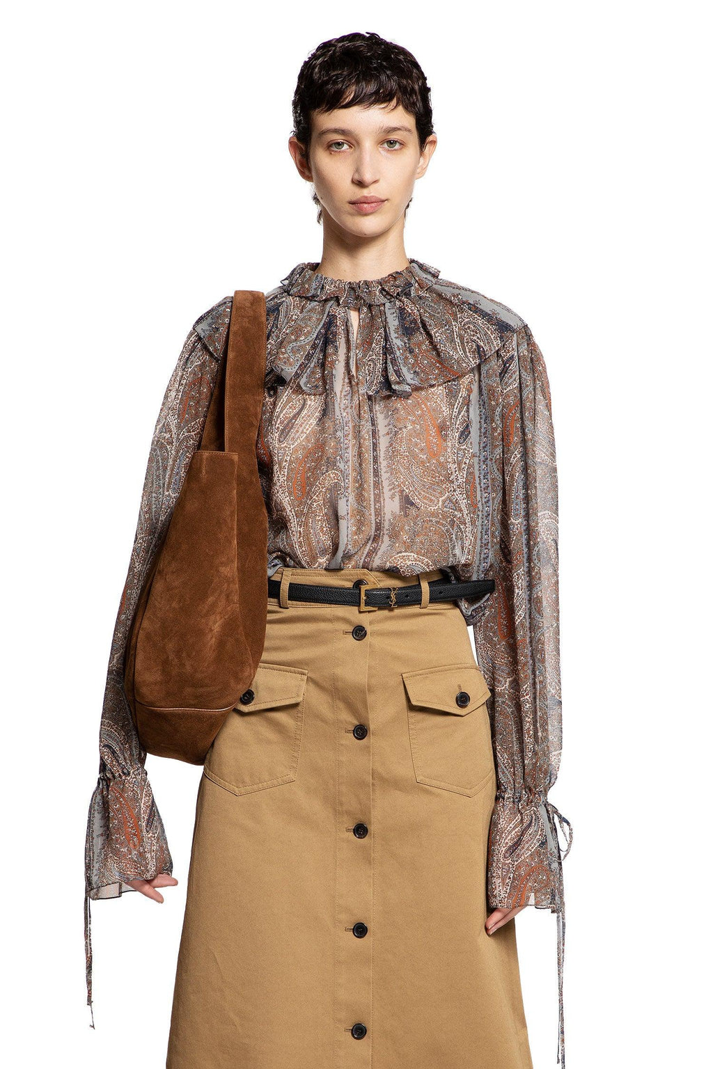 Paisley Blouse In Georgette Cashmere Saint laurent оригінал – Купити в Україні – боковий вид