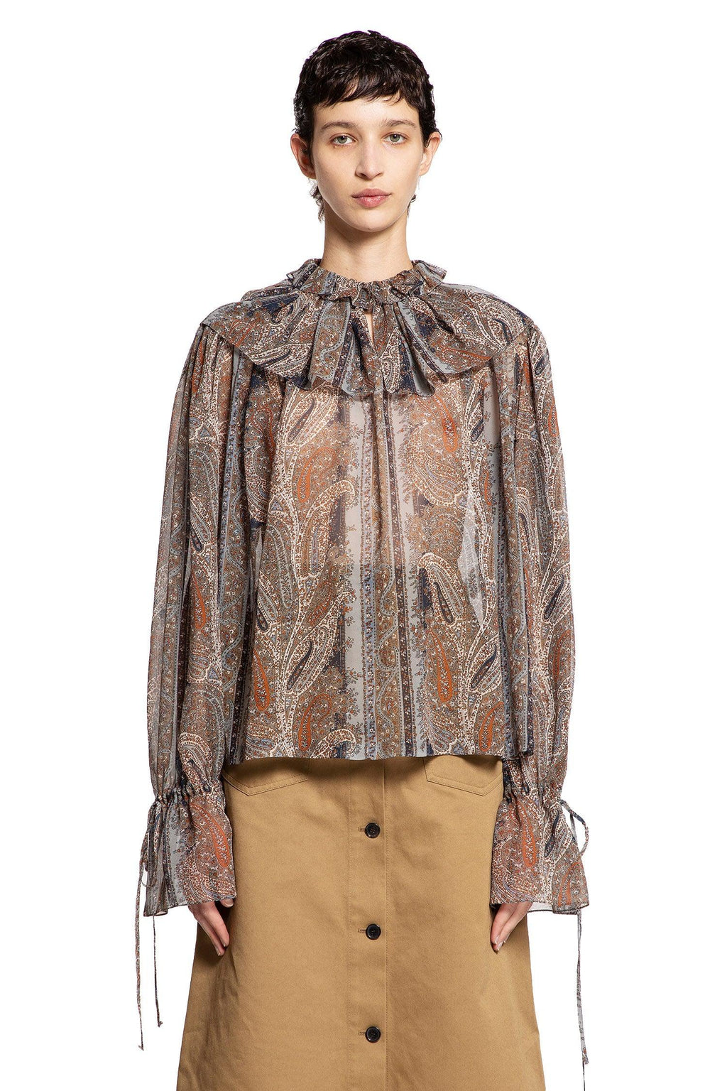 Paisley Blouse In Georgette Cashmere Saint laurent оригінал – Купити в Україні – вид ззаду