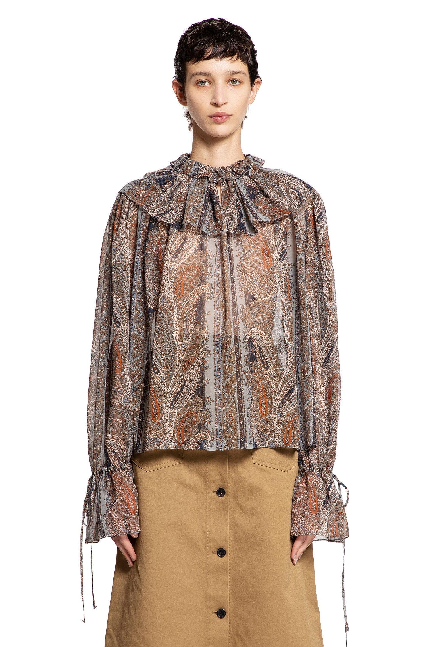 Paisley Blouse In Georgette Cashmere Saint laurent оригінал – Купити в Україні – вид ззаду