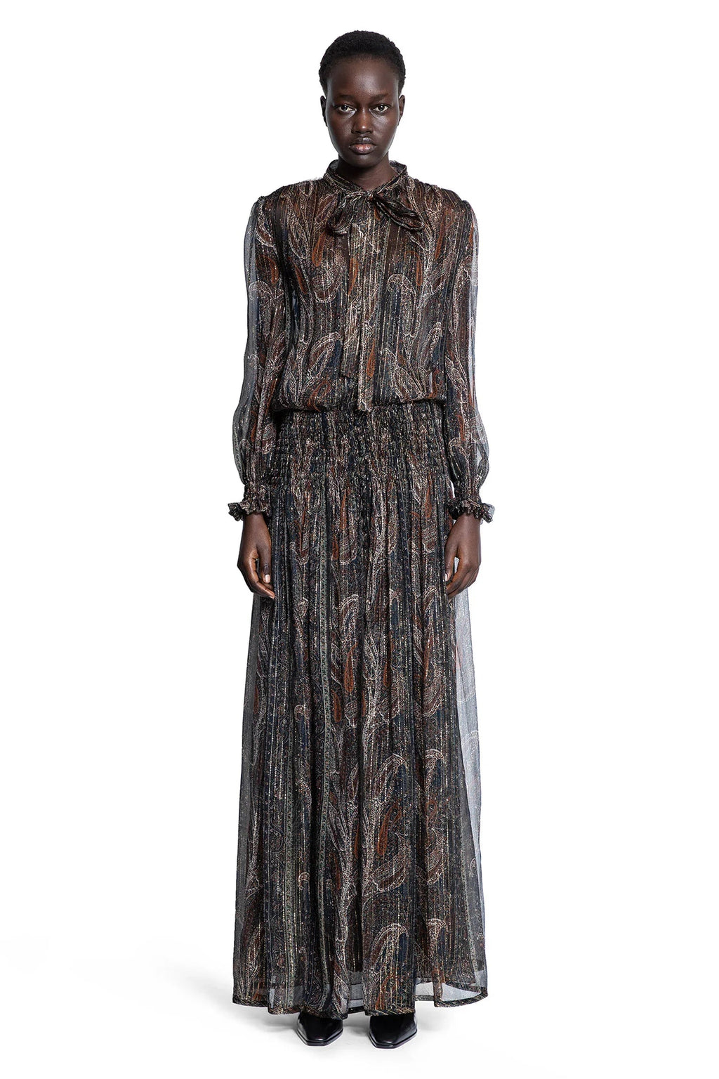 Lavallière Long Dress In Paisley Silk Saint laurent оригінал – Купити в Україні – вид ззаду