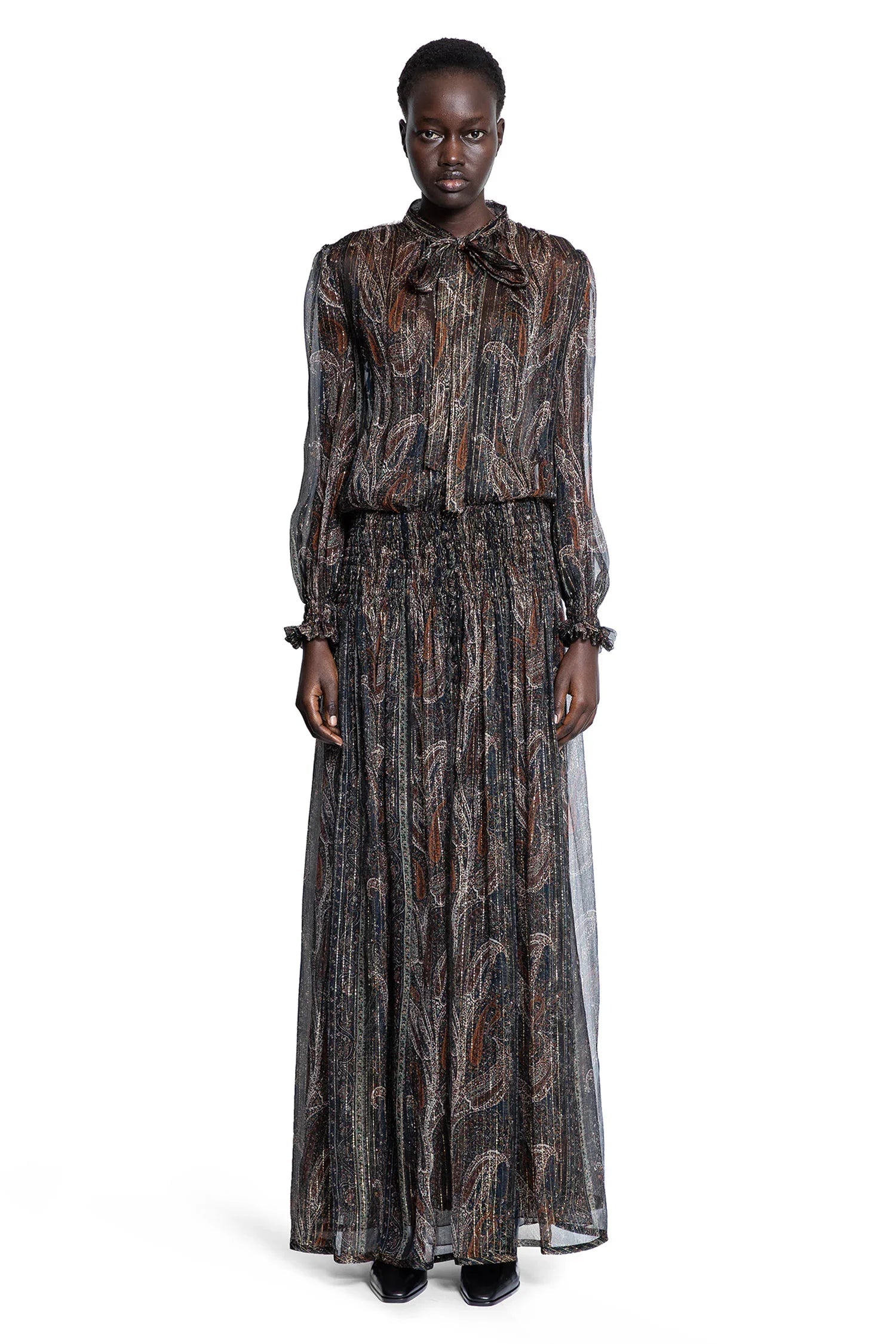 Lavallière Long Dress In Paisley Silk Saint laurent оригінал – Купити в Україні – вид ззаду