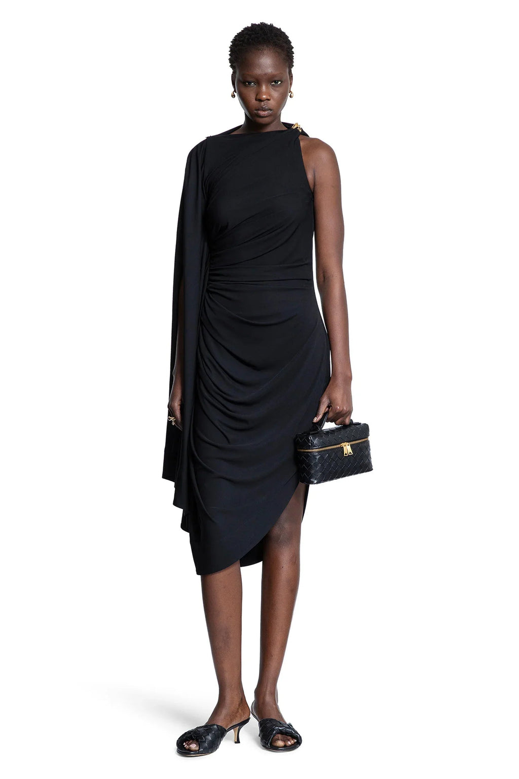 Оригінальна Viscose Jersey Draped Dress Bottega veneta – боковий вид