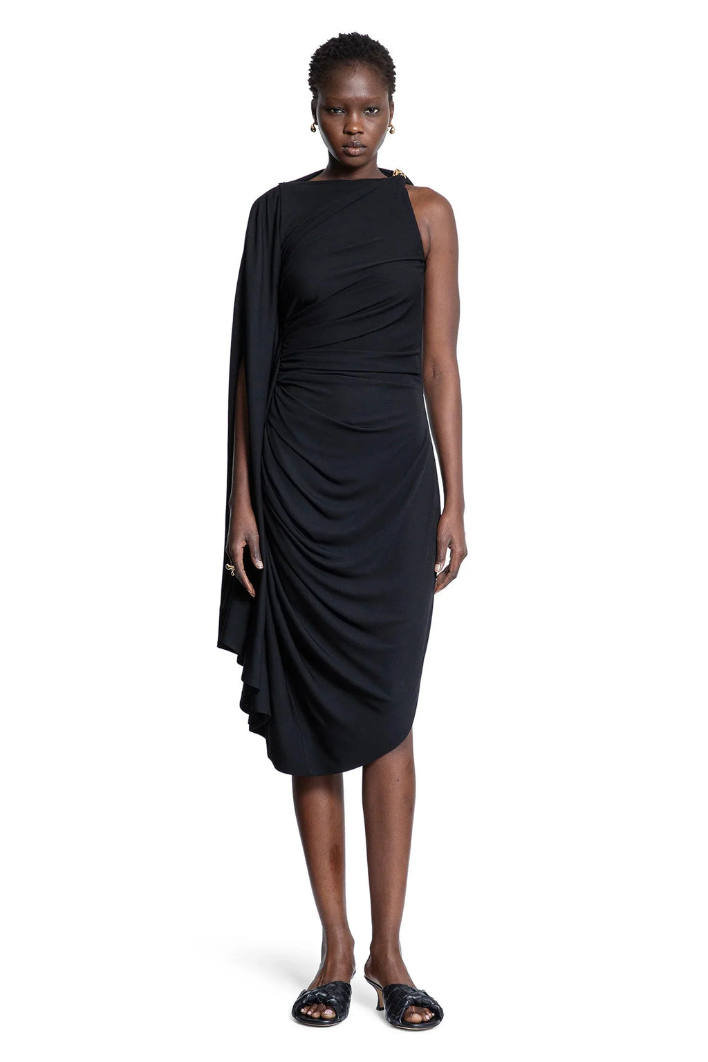 Оригінальна Viscose Jersey Draped Dress Bottega veneta – вид ззаду