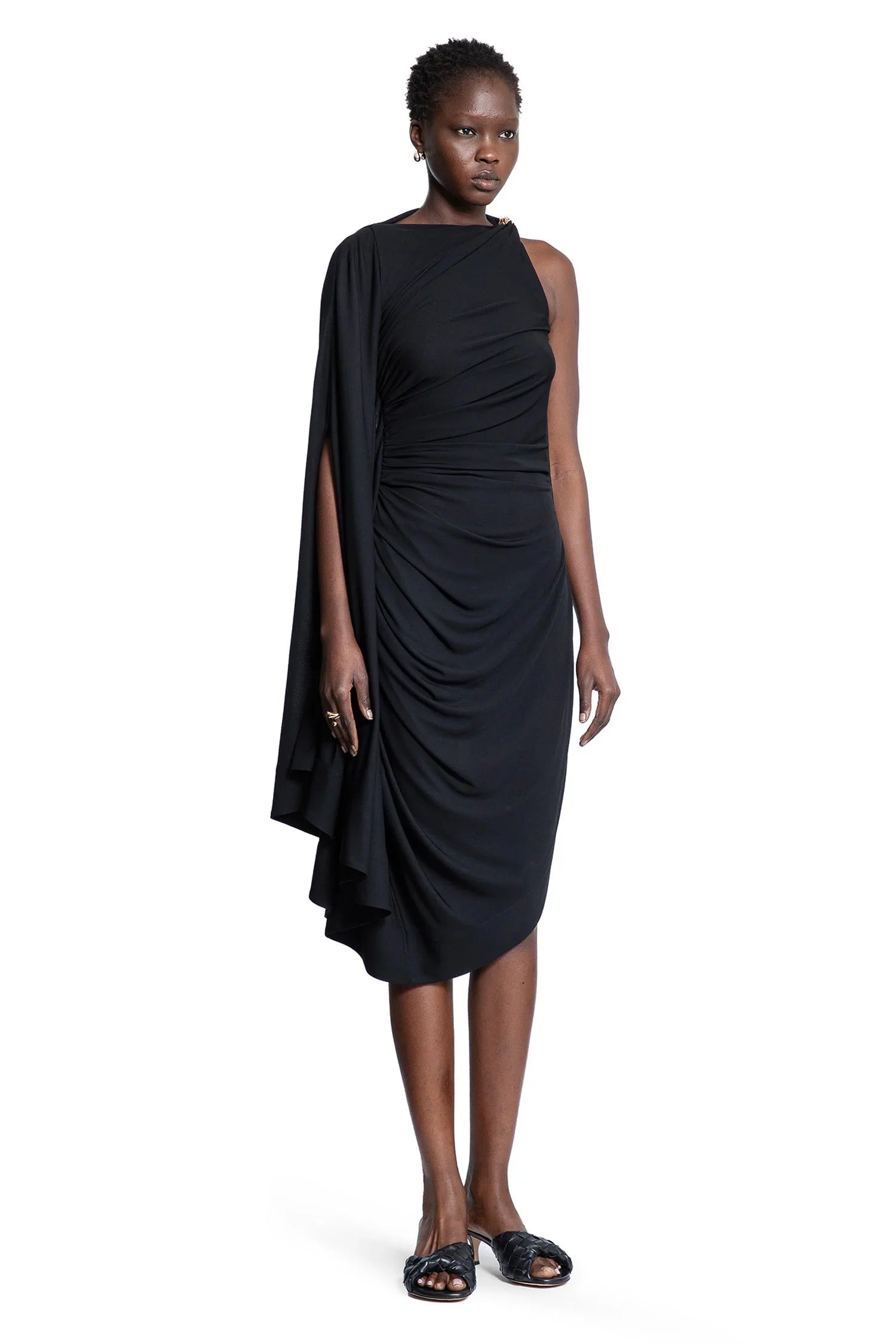 Оригінальна Viscose Jersey Draped Dress Bottega veneta – детальний вид
