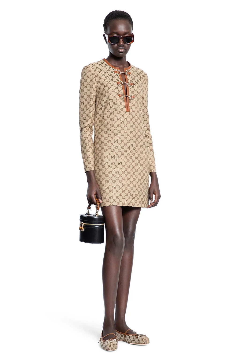 Оригінальна Woman Beige Dresses Gucci – боковий вид