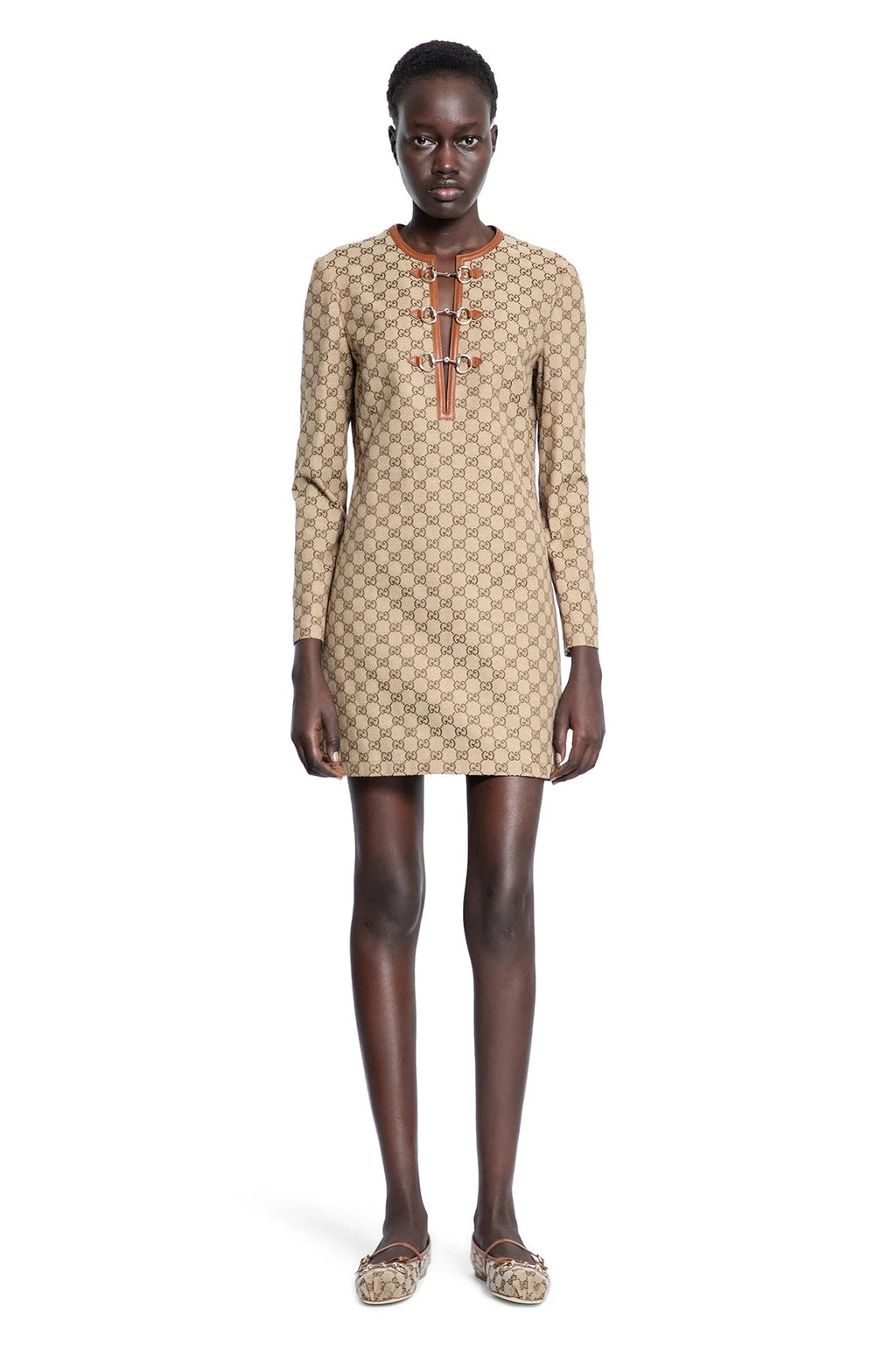 Оригінальна Woman Beige Dresses Gucci – вид ззаду