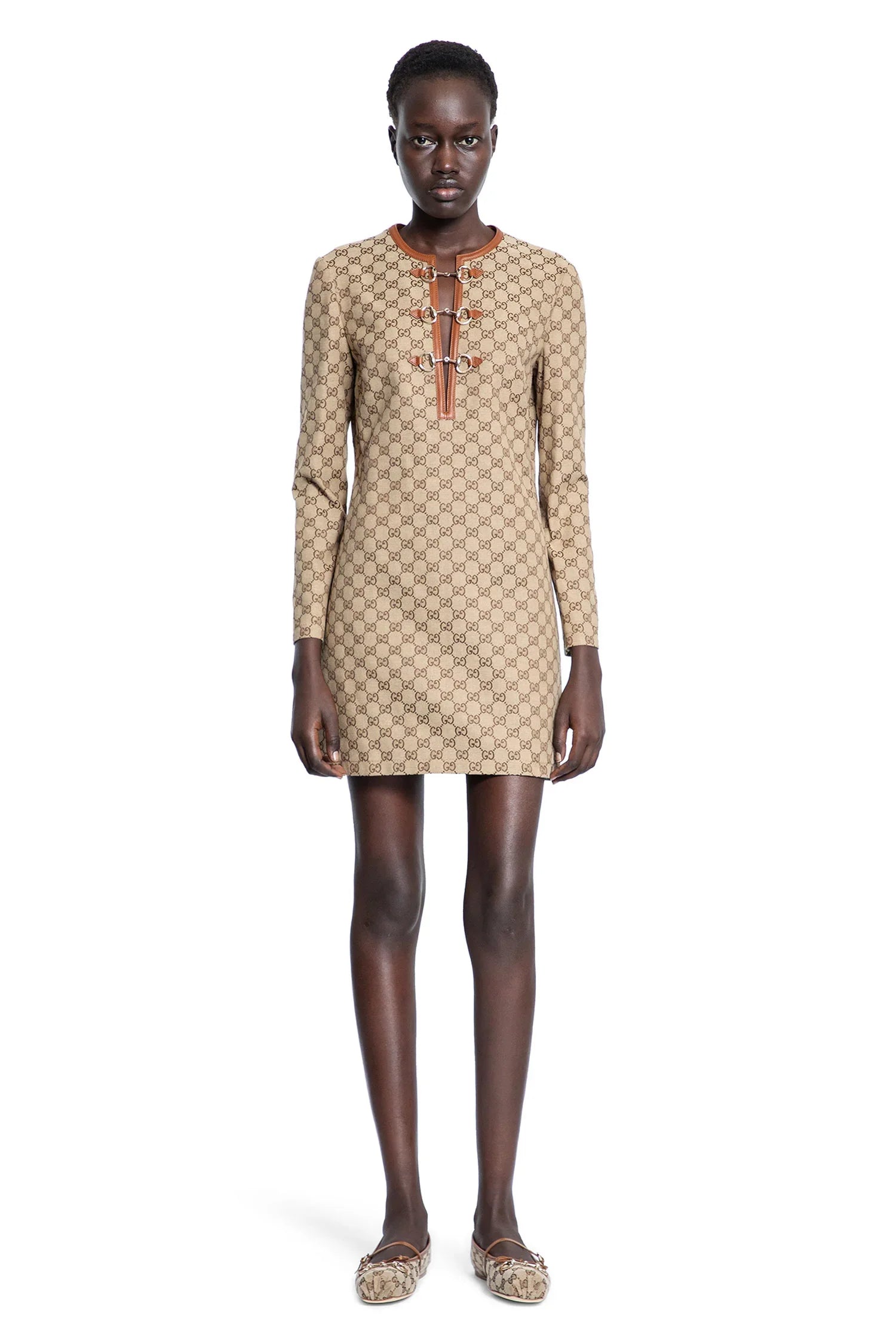 Оригінальна Woman Beige Dresses Gucci – вид ззаду